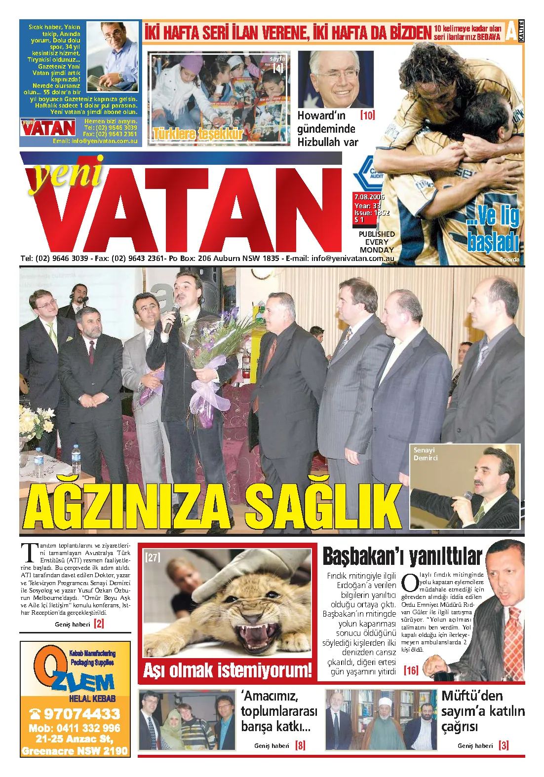 Yeni Vatan – 7 Ağustos 2006 – Sayı 1352