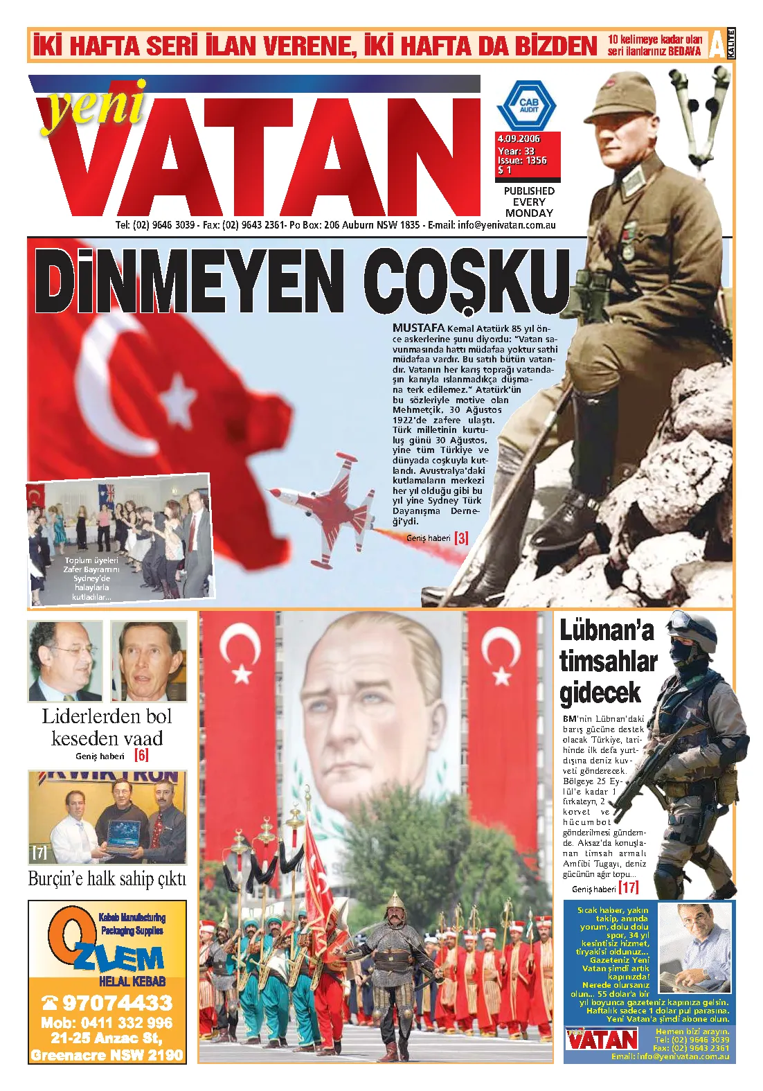 Yeni Vatan – 4 Eylül 2006 – Sayı 1356