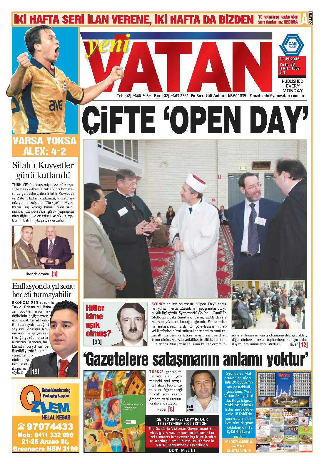 Yeni Vatan – 11 Eylül 2006 – Sayı 1357