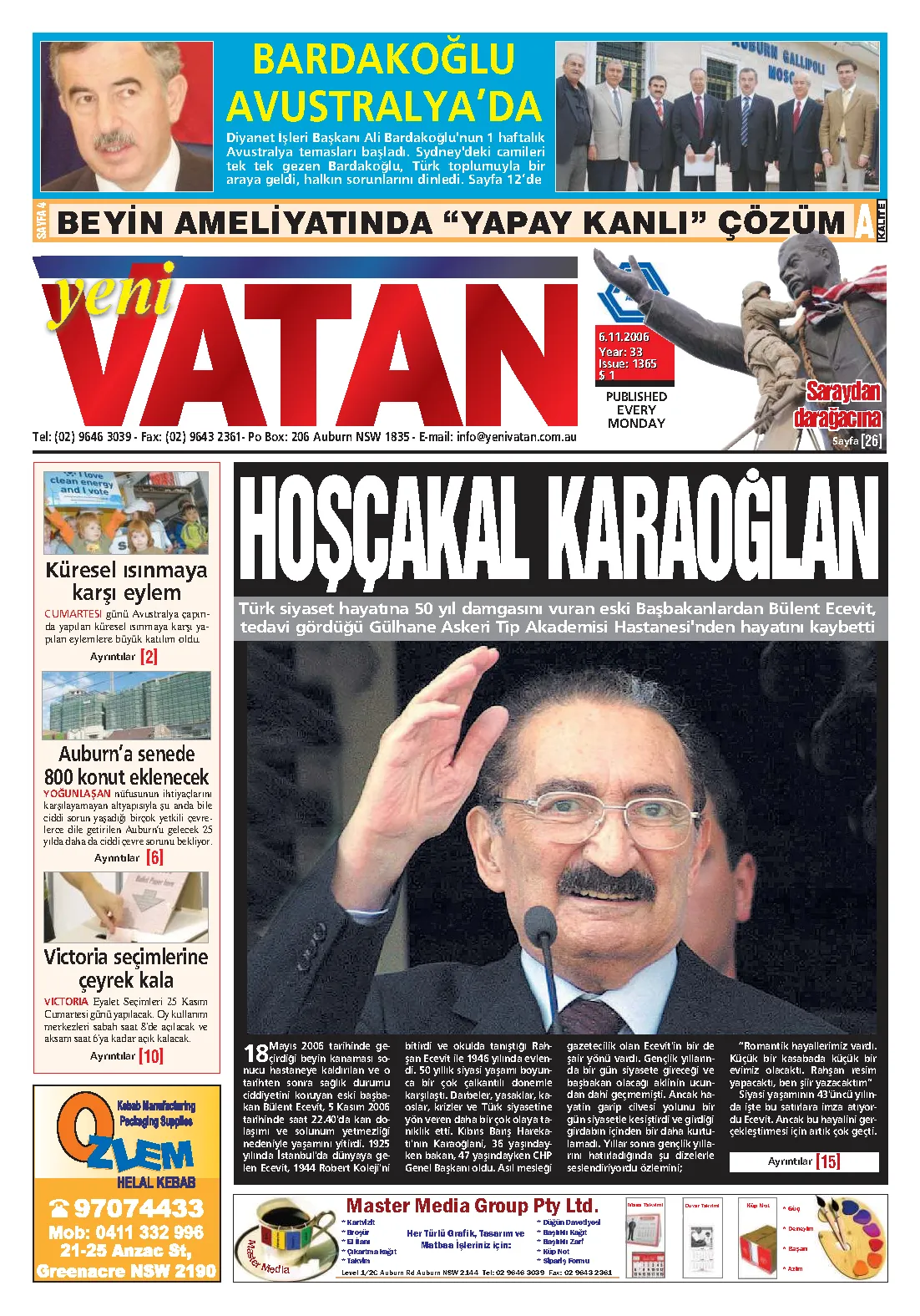 Yeni Vatan – 6 Kasım 2006 – Sayı 1365