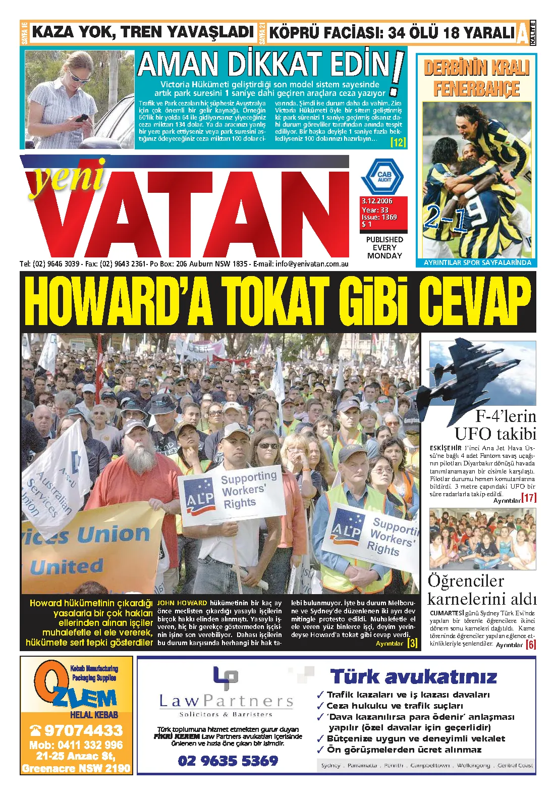 Yeni Vatan – 4 Aralık 2006 – Sayı 1369