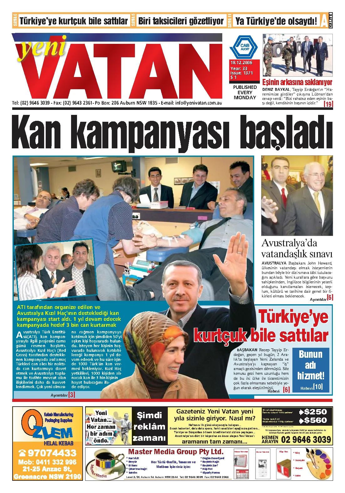 Yeni Vatan – 18 Aralık 2006 – Sayı 1371
