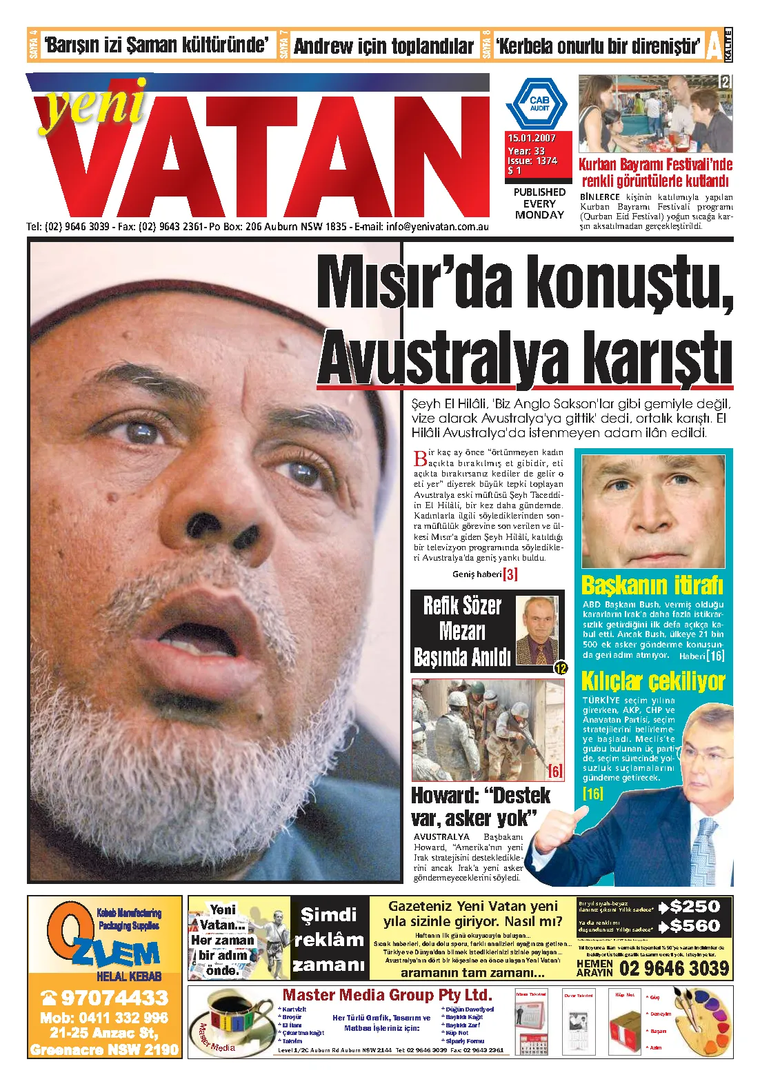 Yeni Vatan – 15 Ocak 2007 – Sayı 1374