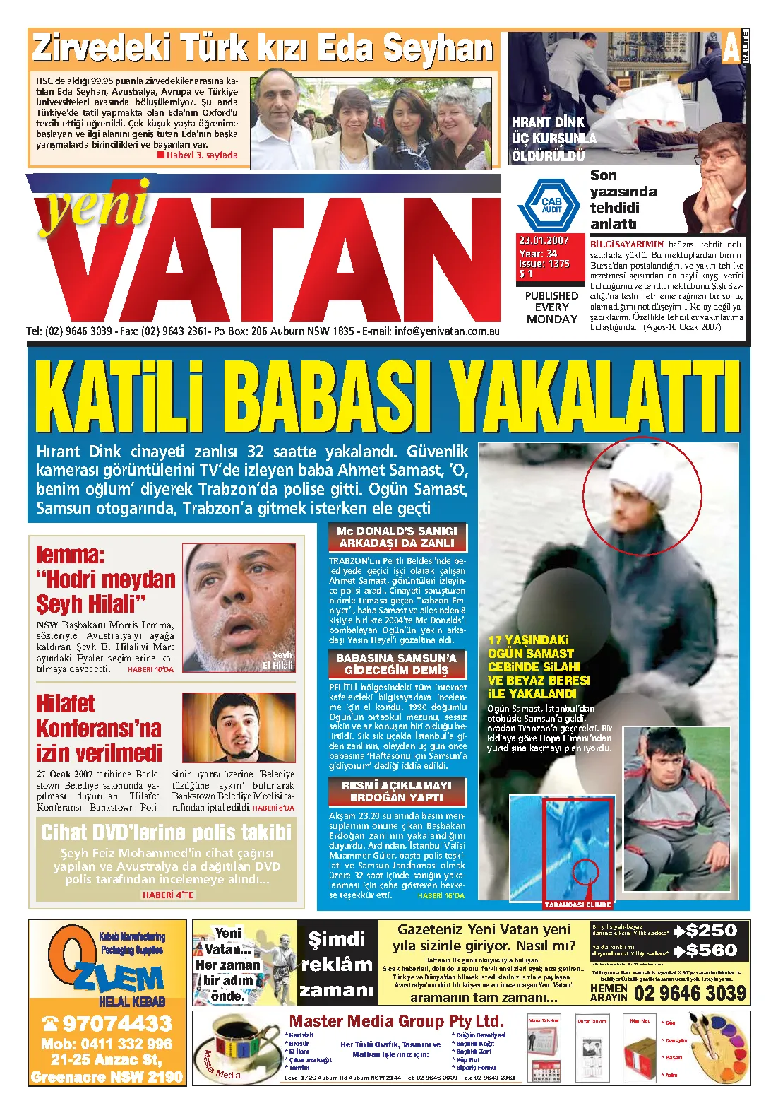 Yeni Vatan – 22 Ocak 2007 – Sayı 1375
