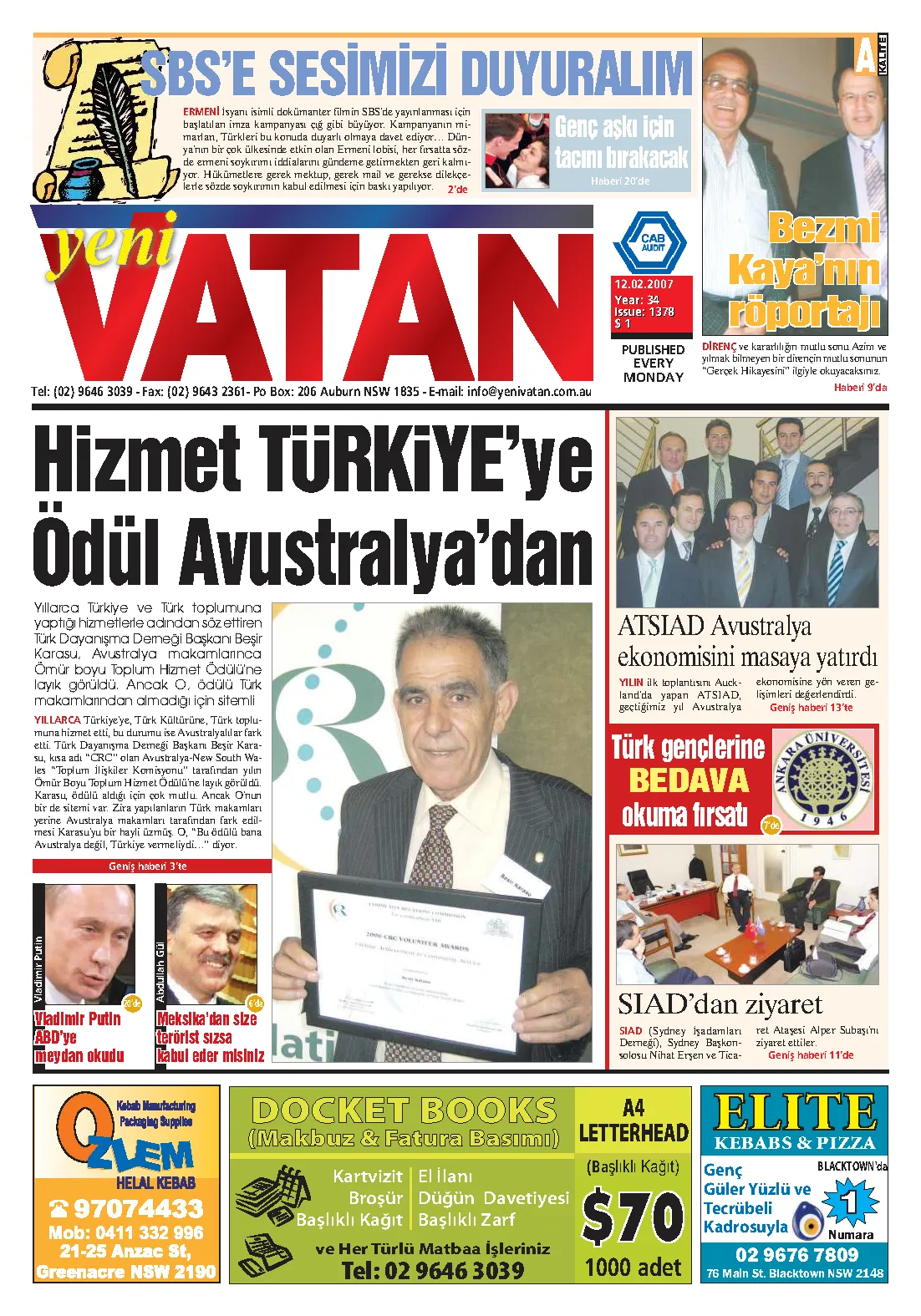 Yeni Vatan – 12 Şubat 2007 – Sayı 1378