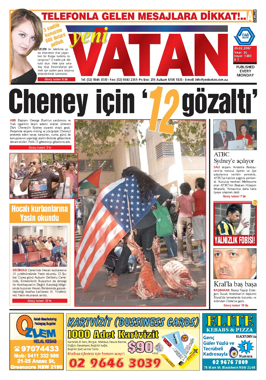 Yeni Vatan – 26 Şubat 2007 – Sayı 1380