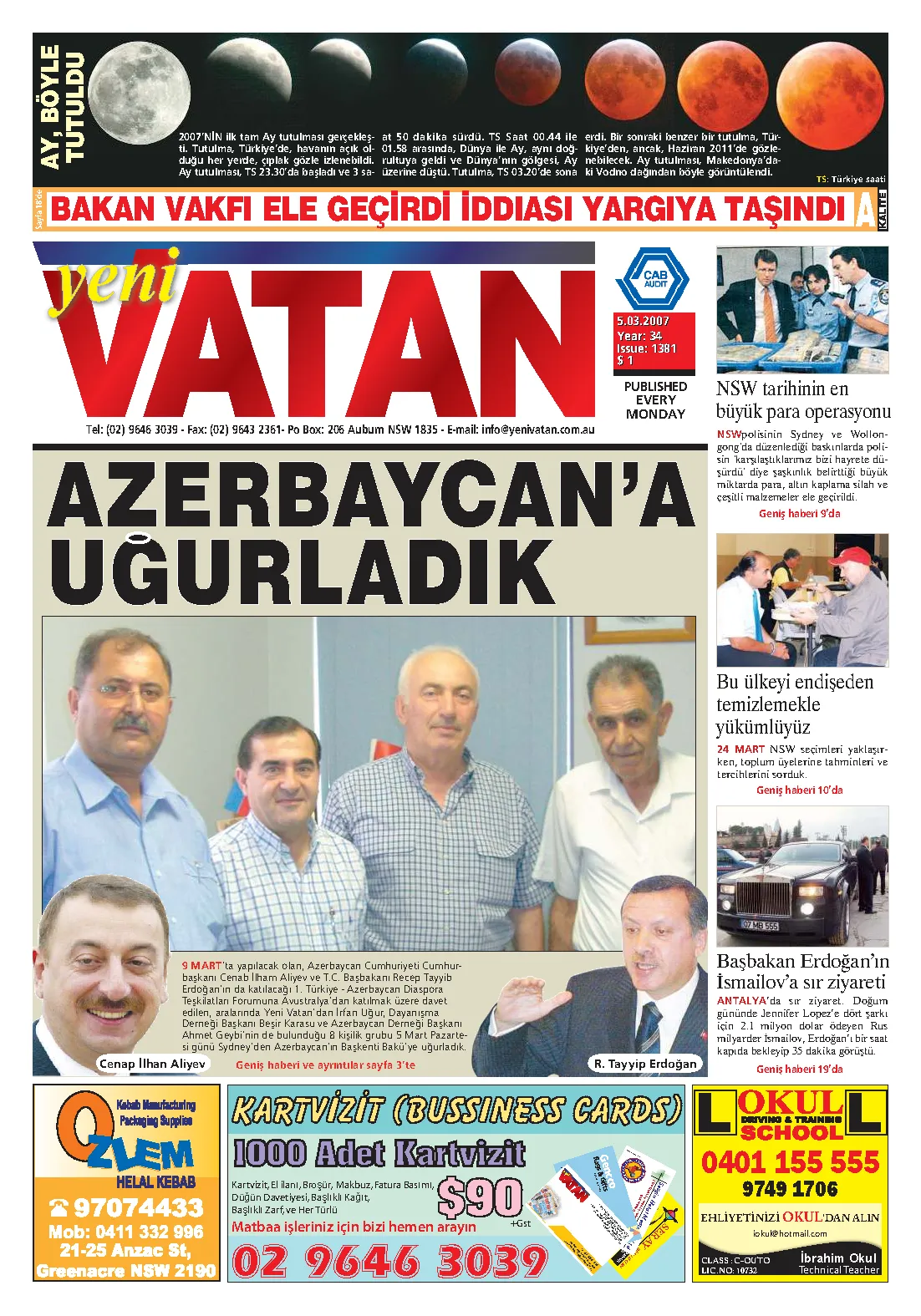 Yeni Vatan – 5 Mart 2007 – Sayı 1381