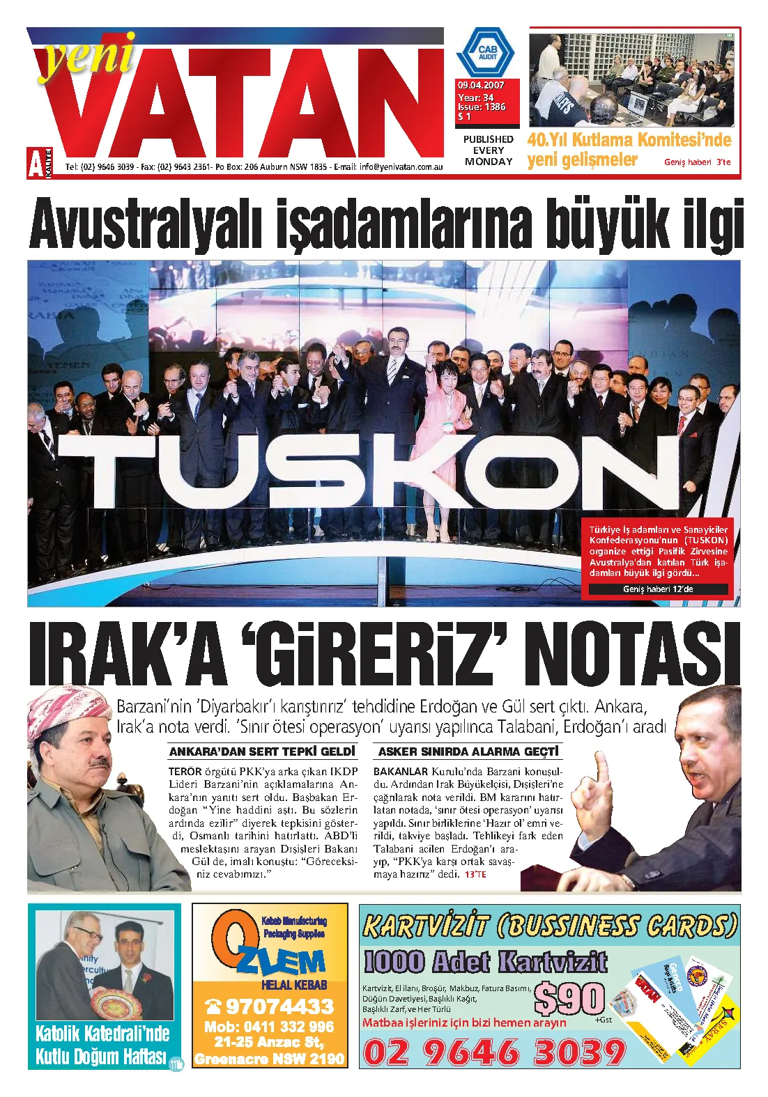 Yeni Vatan – 9 Nisan 2007 – Sayı 1386
