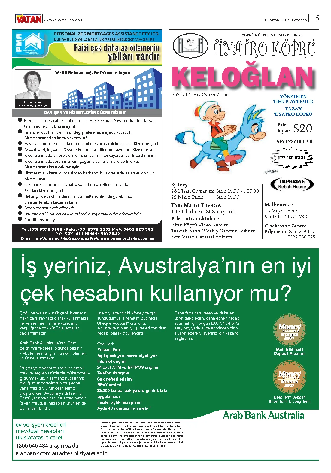 Yeni Vatan – 16 Nisan 2007 – Sayı 1387