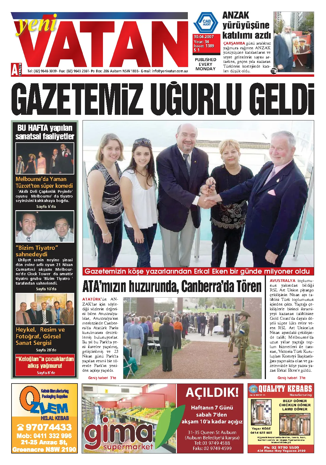 Yeni Vatan – 30 Nisan 2007 – Sayı 1389