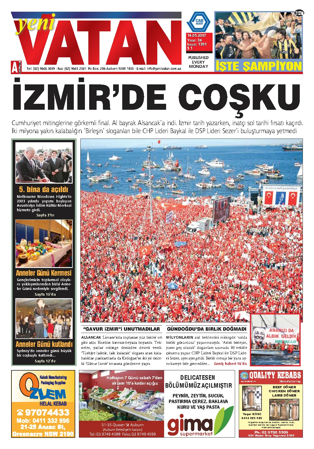 Yeni Vatan – 14 Mayıs 2007 – Sayı 1391