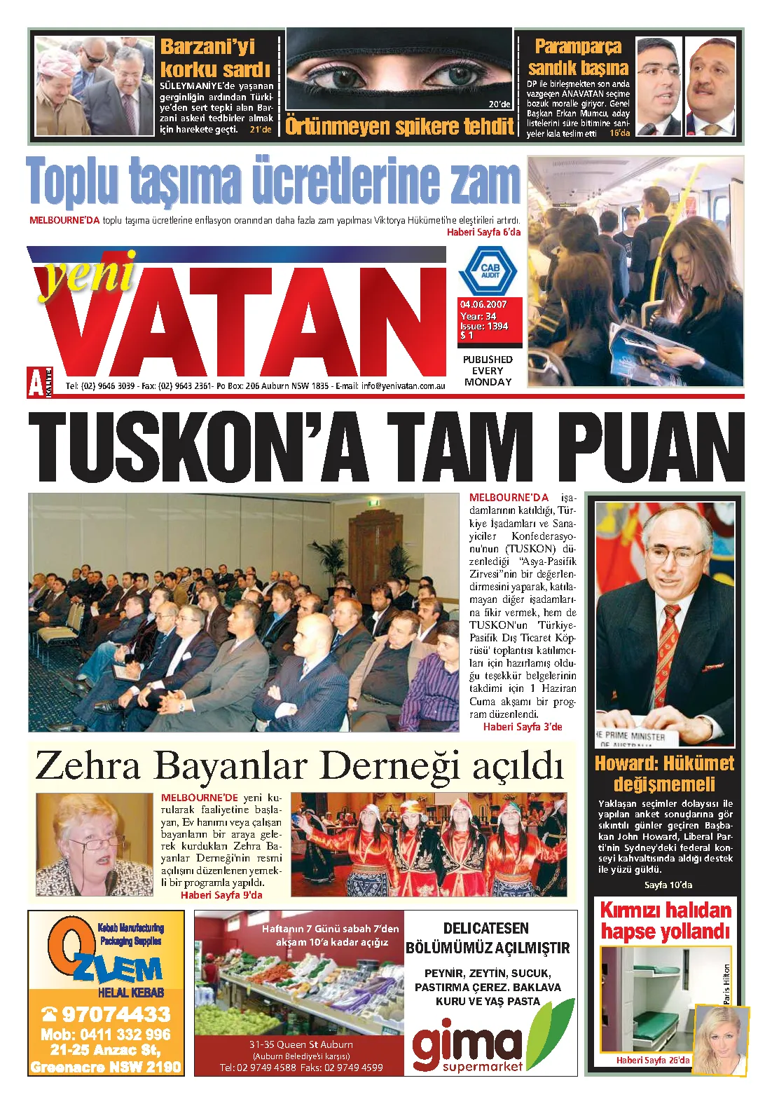 Yeni Vatan – 4 Haziran 2007 – Sayı 1394