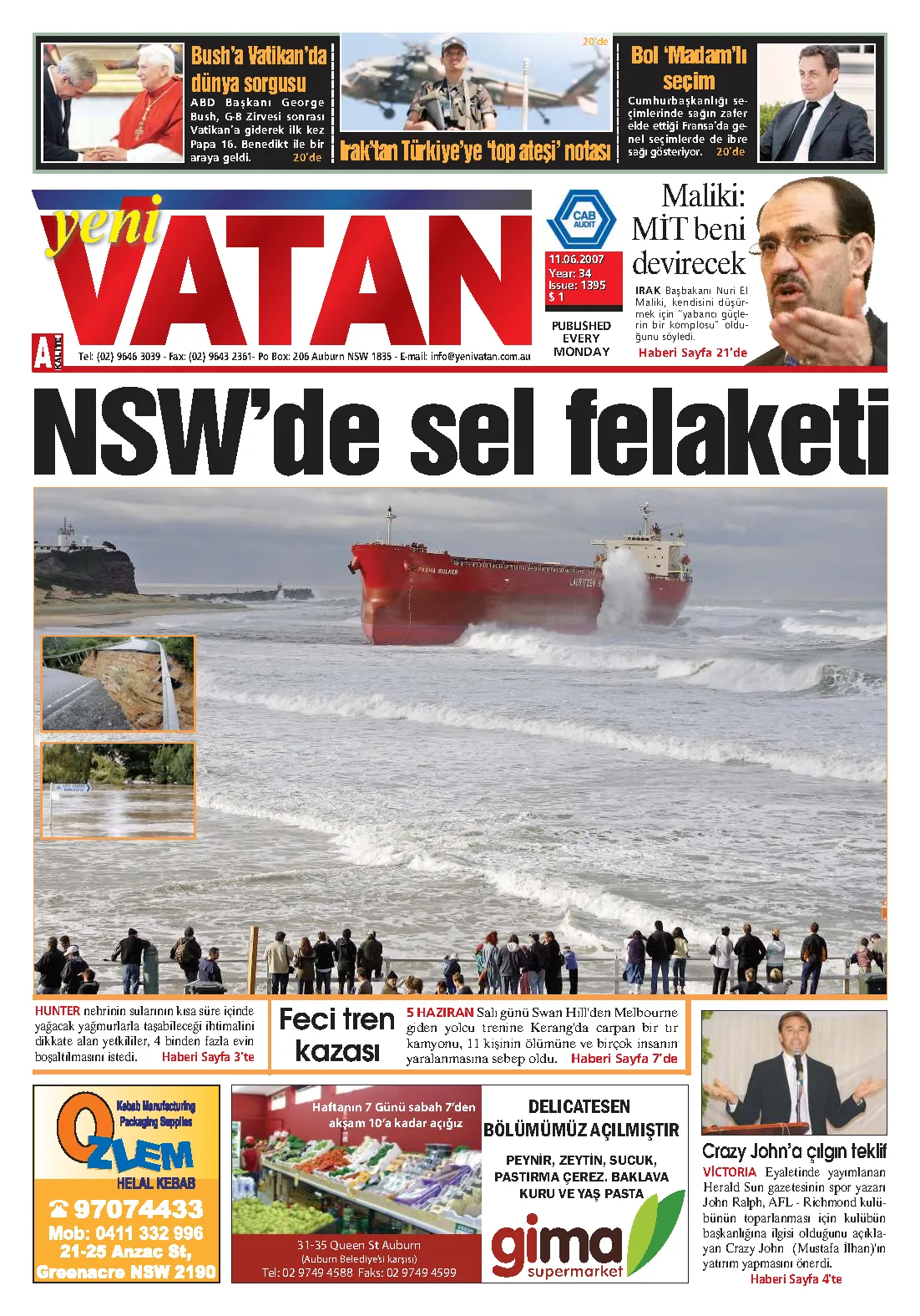 Yeni Vatan – 11 Haziran 2007 – Sayı 1395