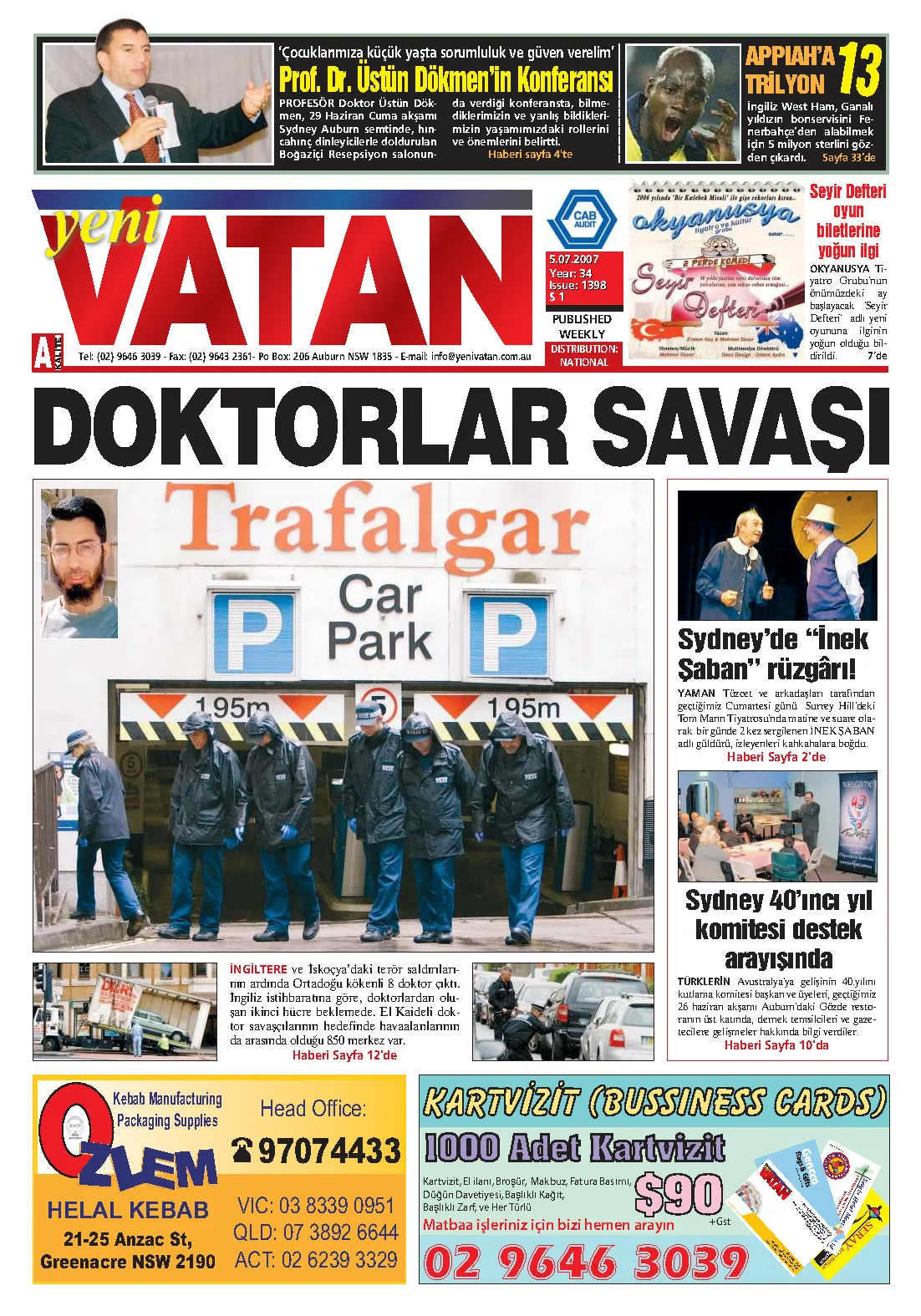 Yeni Vatan – 5 Temmuz 2007 – Sayı 1398