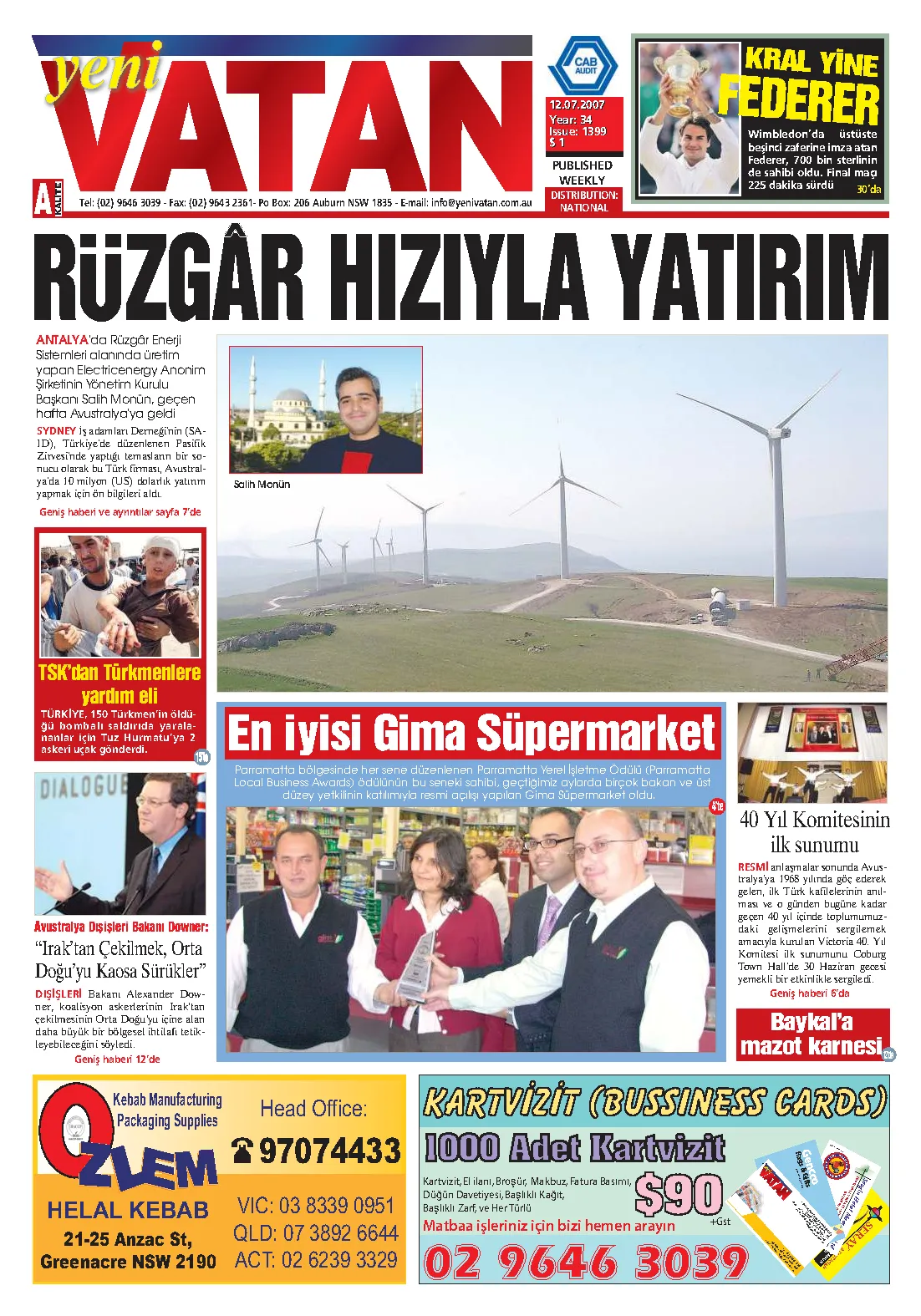 Yeni Vatan – 12 Temmuz 2007 – Sayı 1399