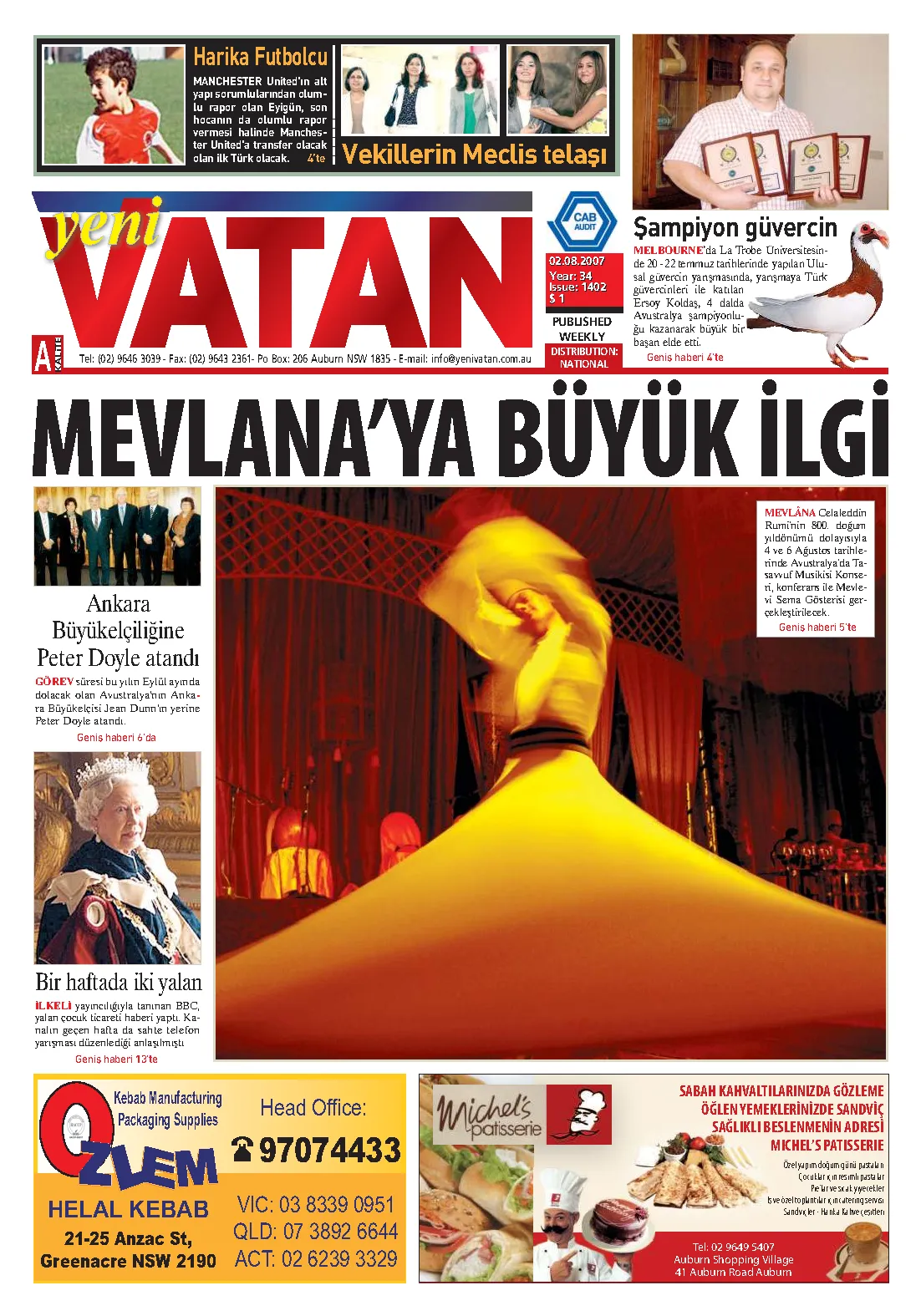 Yeni Vatan – 2 Ağustos 2007 – Sayı 1402
