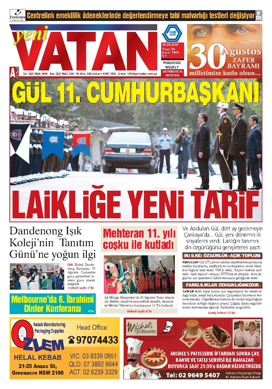 Yeni Vatan – 30 Ağustos 2007 – Sayı 1406