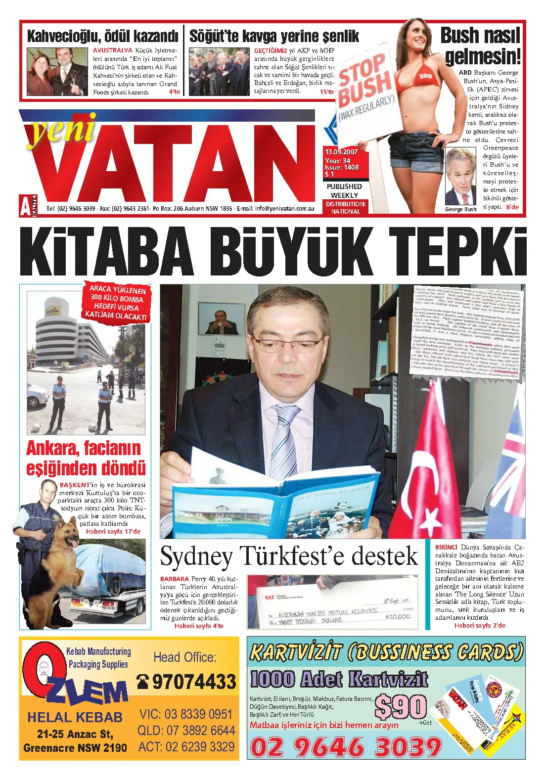 Yeni Vatan – 13 Eylül 2007 – Sayı 1408