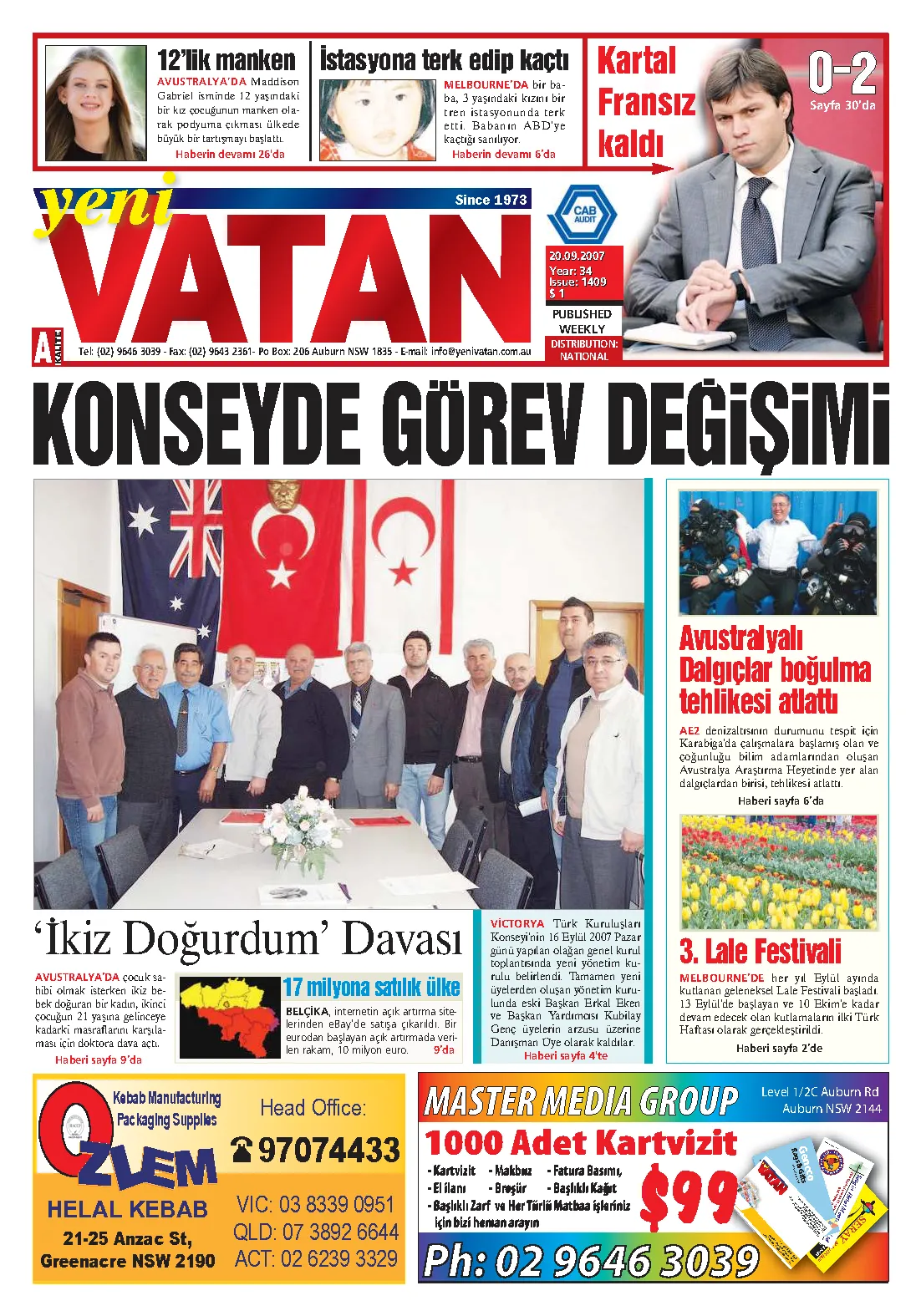 Yeni Vatan – 20 Eylül 2007 – Sayı 1409