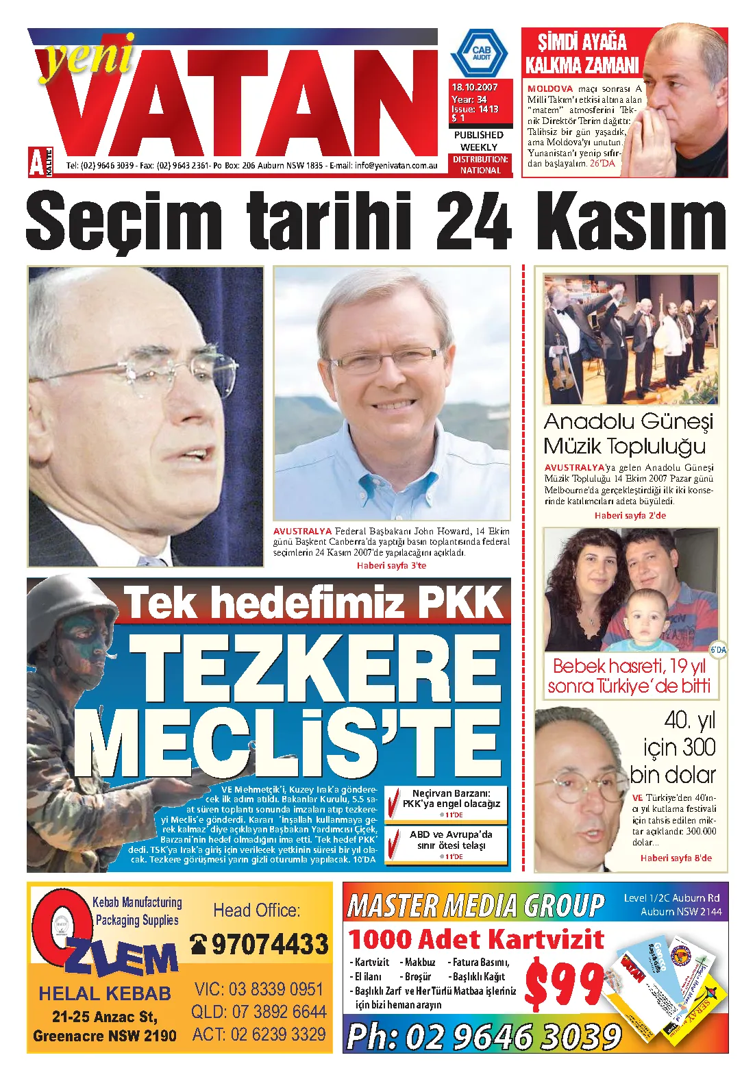 Yeni Vatan – 18 Ekim 2007 – Sayı 1413