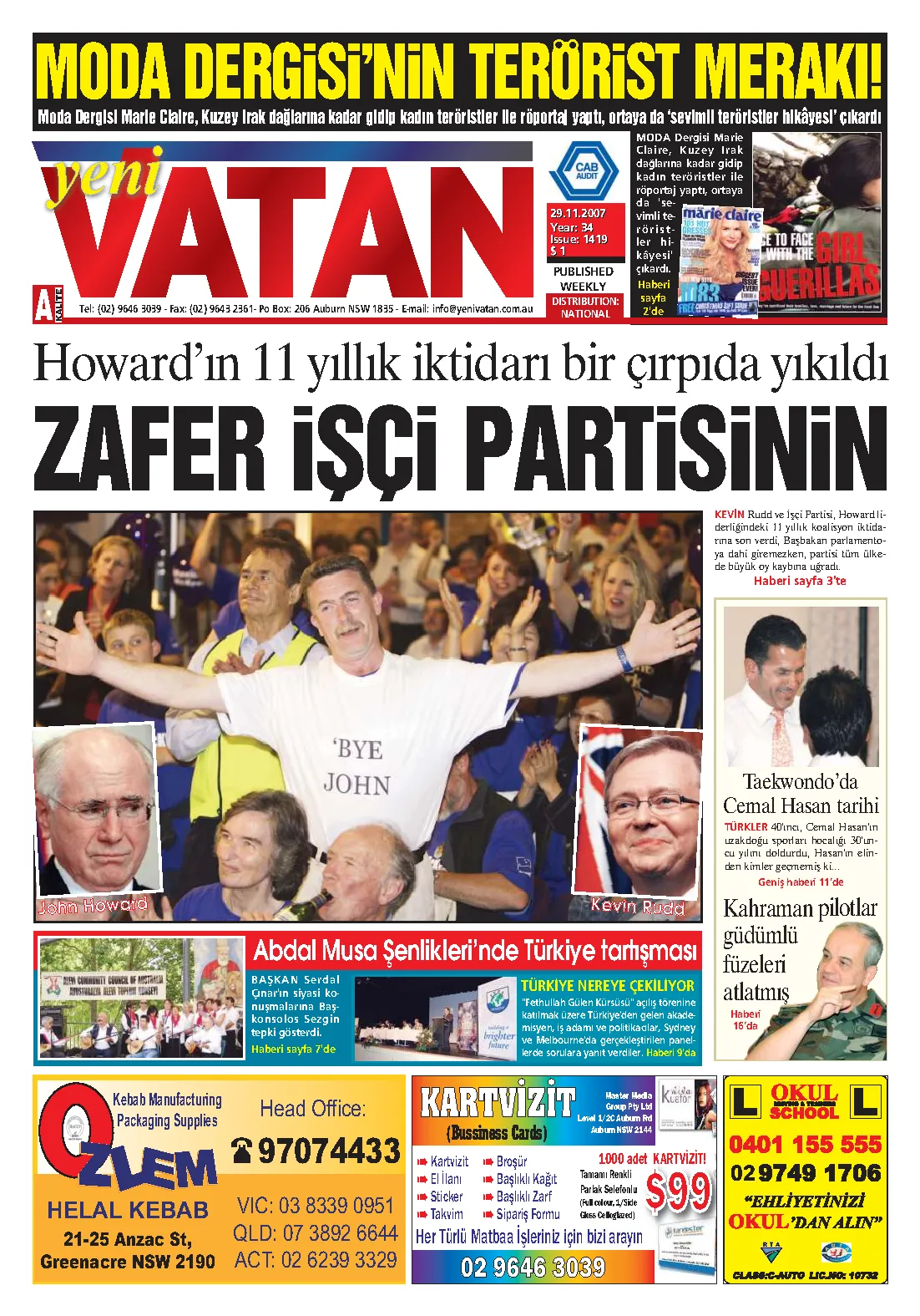 Yeni Vatan – 29 Kasım 2007 – Sayı 1419