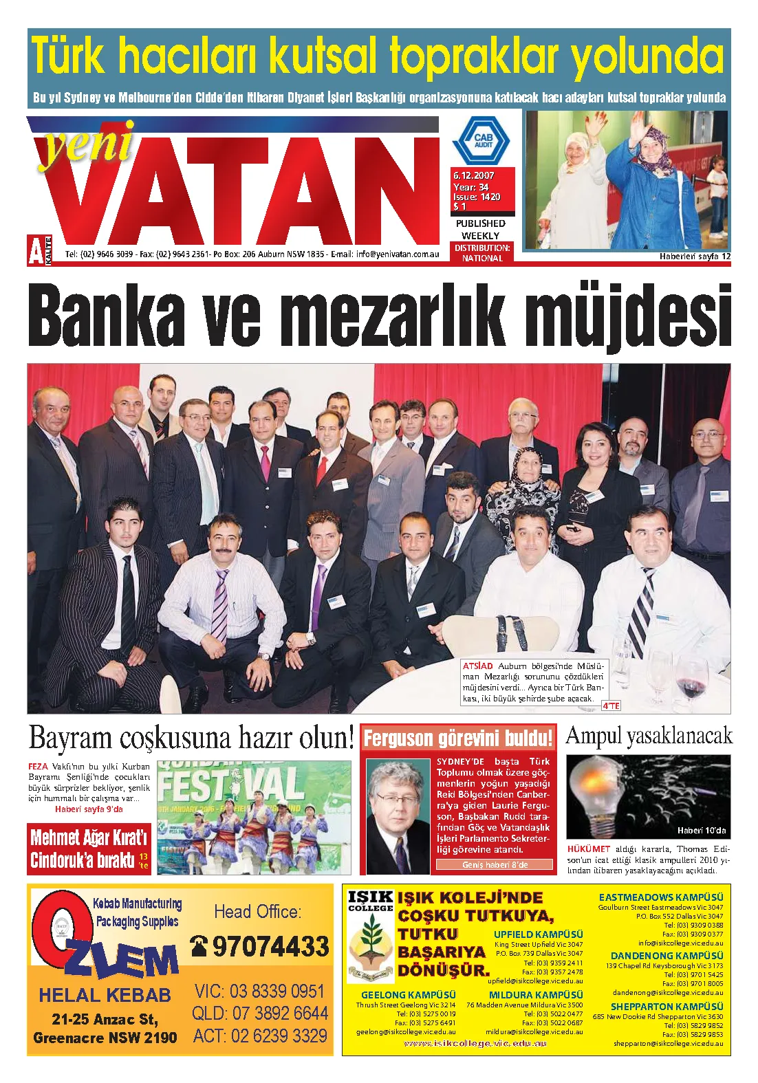 Yeni Vatan – 6 Aralık 2007 – Sayı 1420