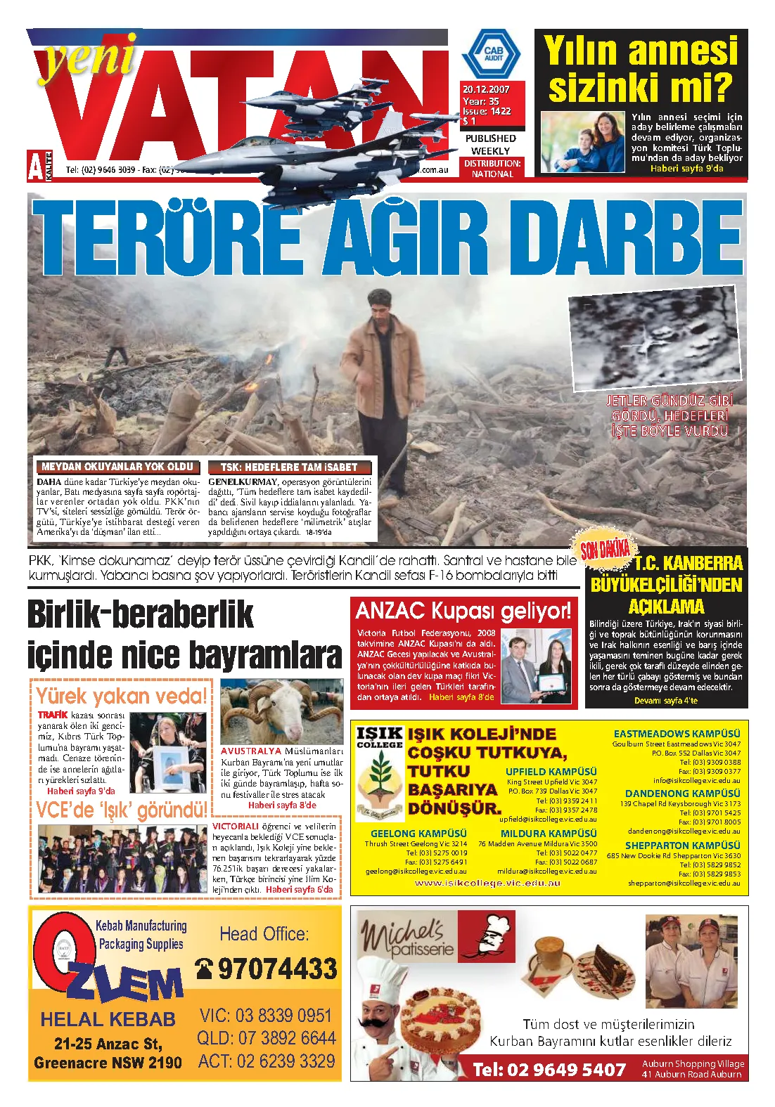 Yeni Vatan – 20 Aralık 2007 – Sayı 1422