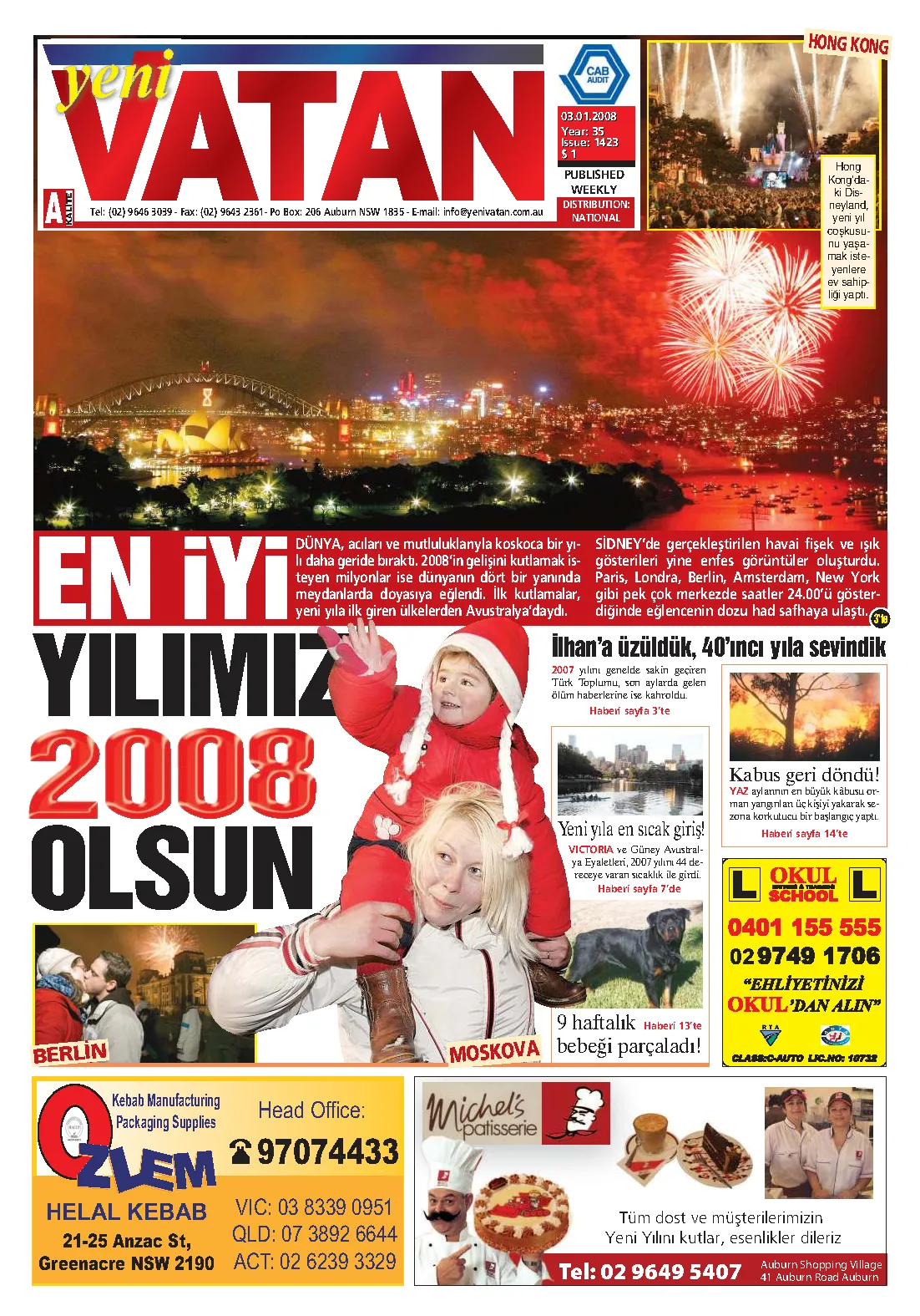 Yeni Vatan – 3 Ocak 2008 – Sayı 1423