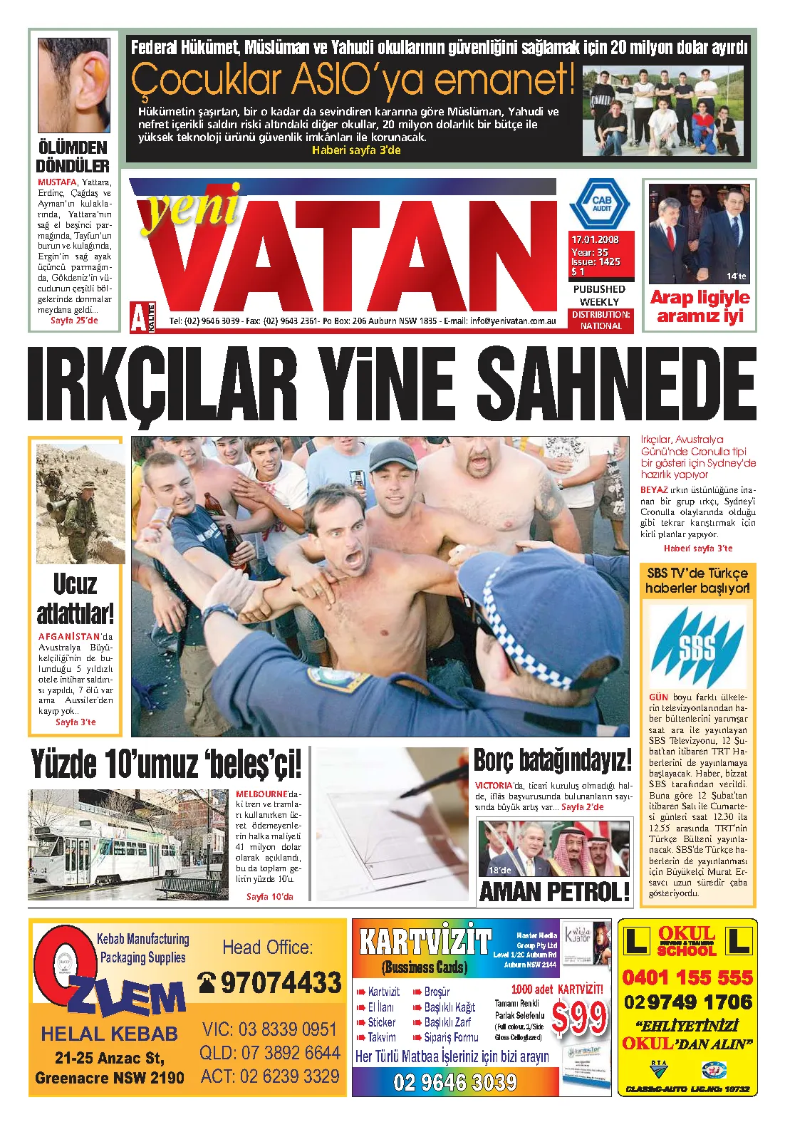 Yeni Vatan – 17 Ocak 2008 – Sayı 1425
