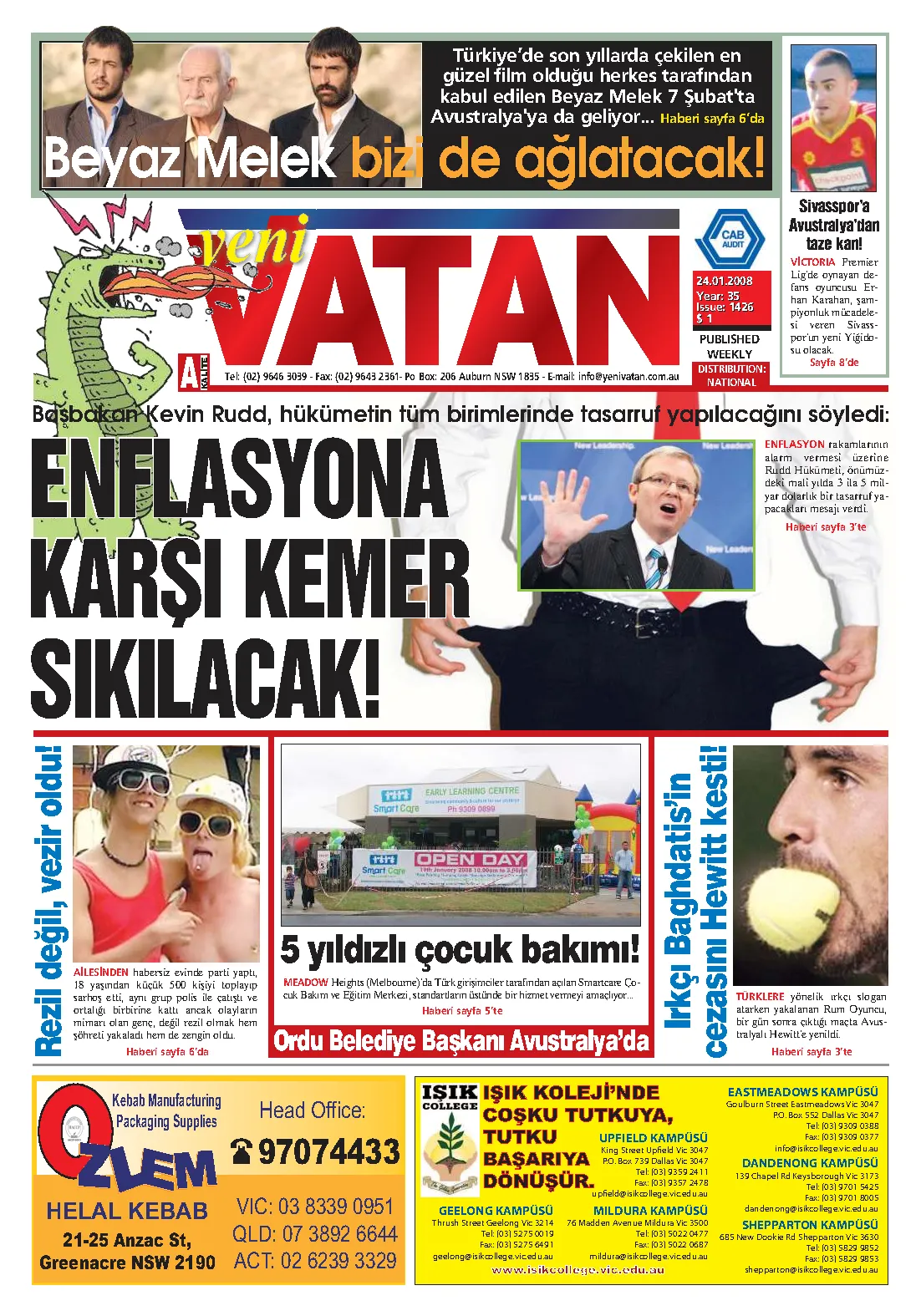 Yeni Vatan – 24 Ocak 2008 – Sayı 1426