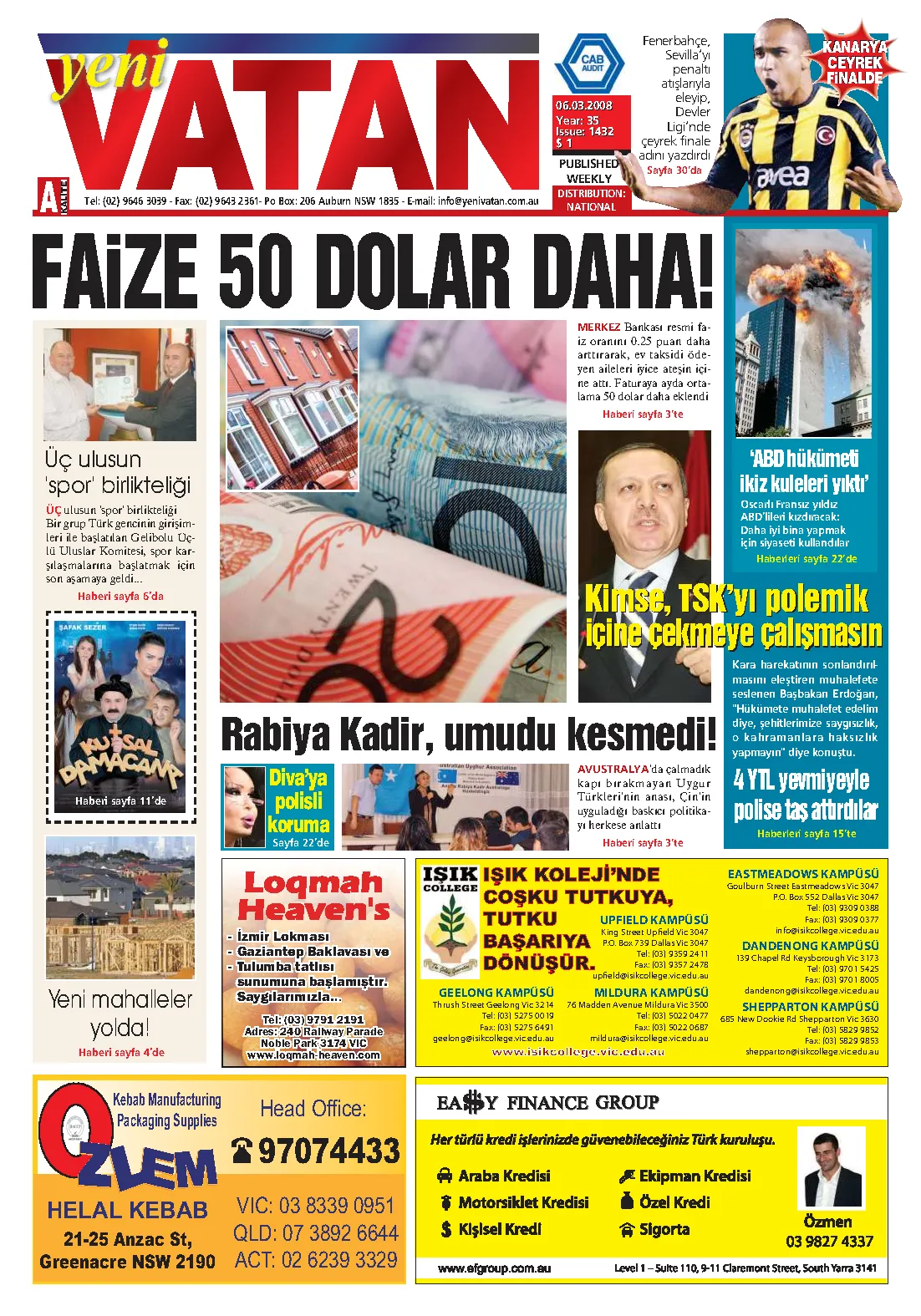 Yeni Vatan – 6 Mart 2008 – Sayı 1432