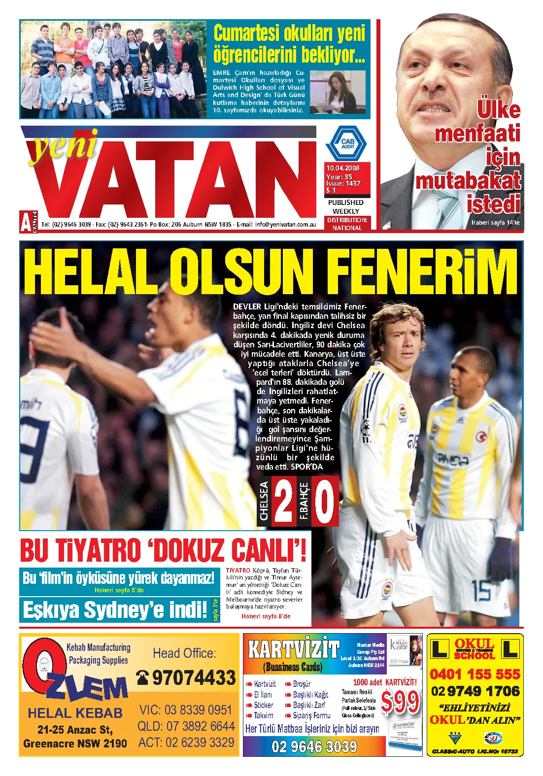 Yeni Vatan – 10 Nisan 2008 – Sayı 1437
