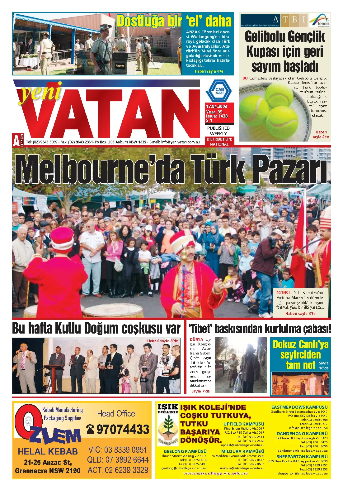 Yeni Vatan – 17 Nisan 2008 – Sayı 1438