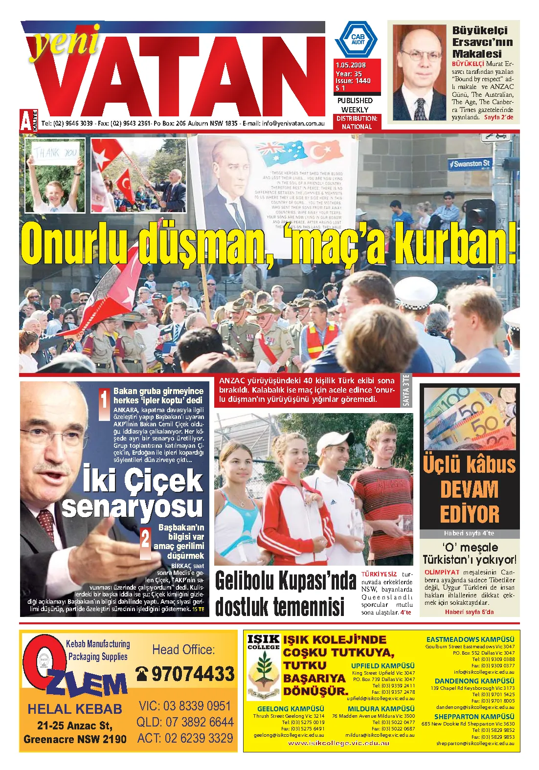 Yeni Vatan – 1 Mayıs 2008 – Sayı 1440