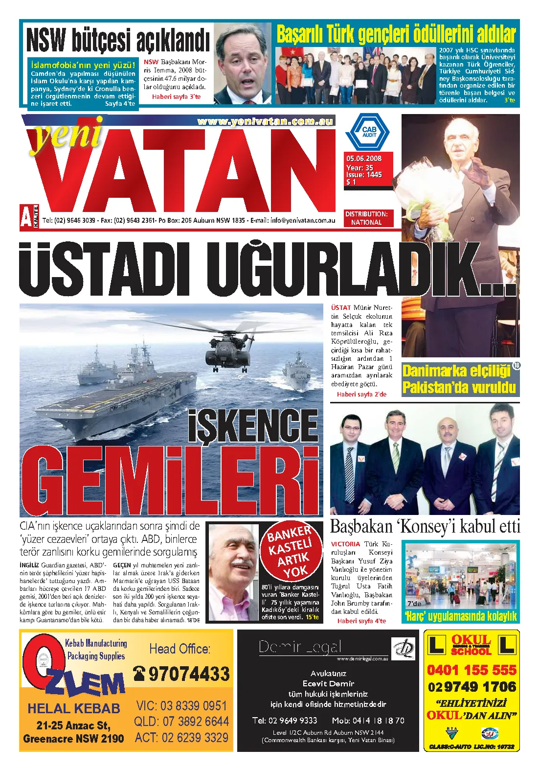 Yeni Vatan – 5 Haziran 2008 – Sayı 1445