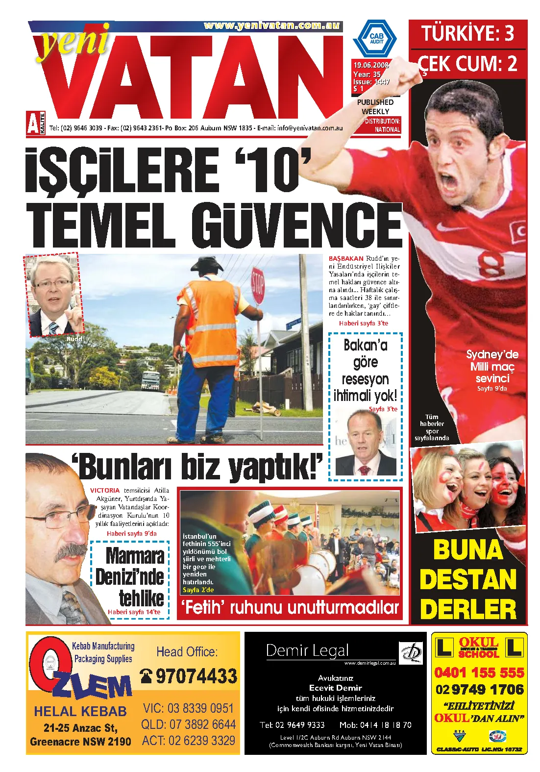 Yeni Vatan – 19 Haziran 2008 – Sayı 1447