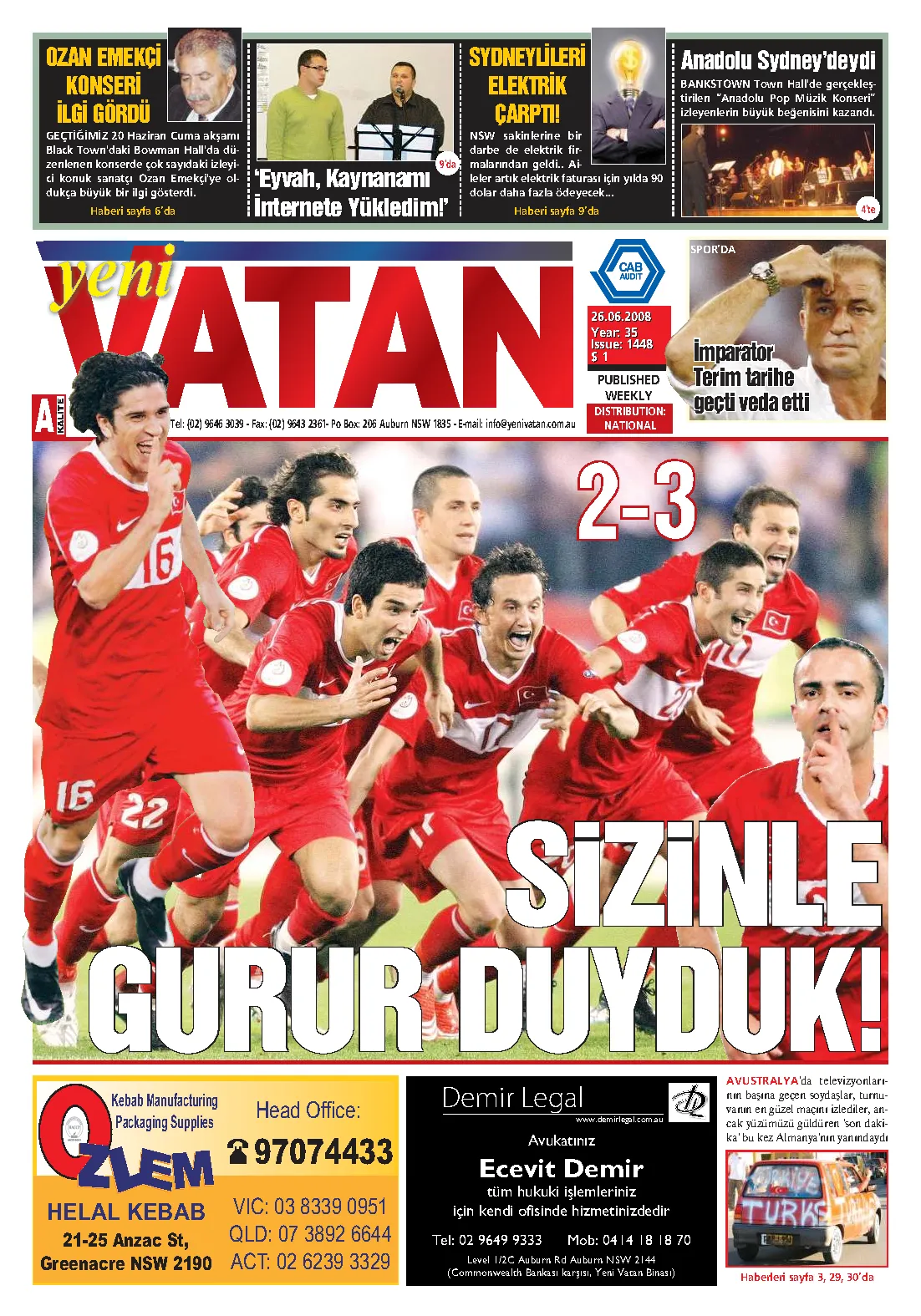 Yeni Vatan – 26 Haziran 2008 – Sayı 1448