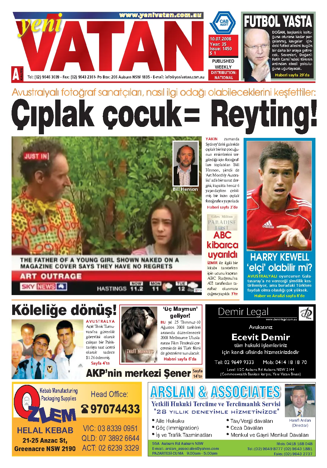 Yeni Vatan – 10 Temmuz 2008 – Sayı 1450