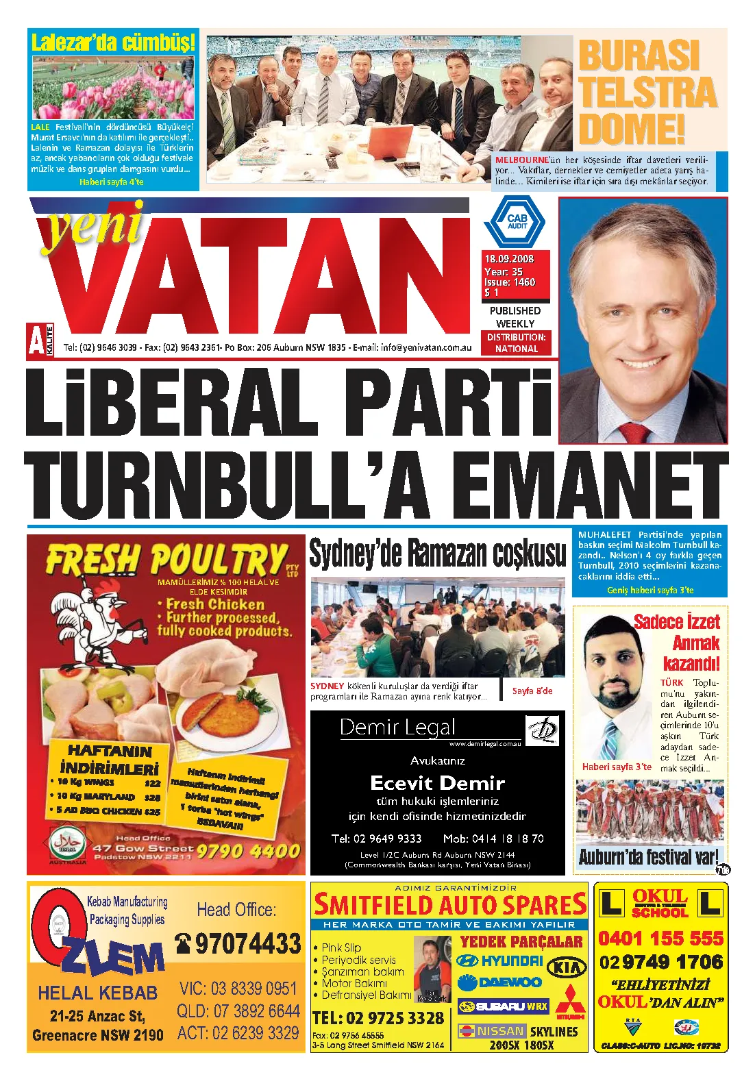 Yeni Vatan – 17 Eylül 2008 – Sayı 1460