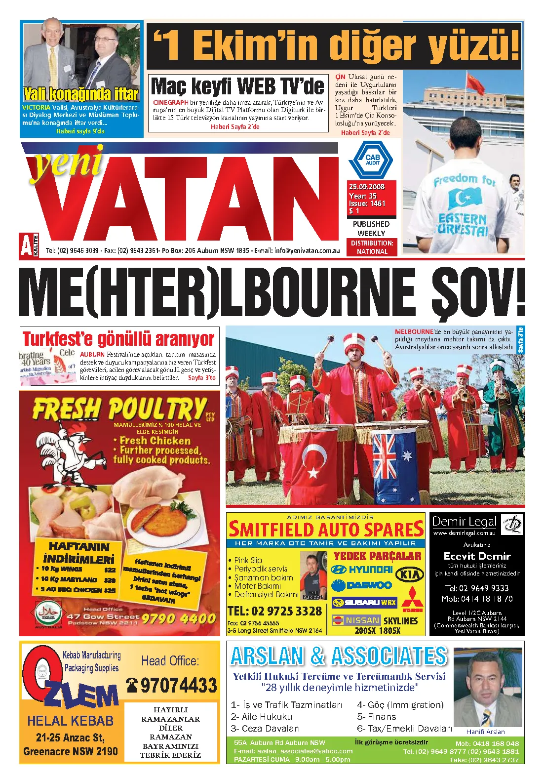 Yeni Vatan – 25 Eylül 2008 – Sayı 1461