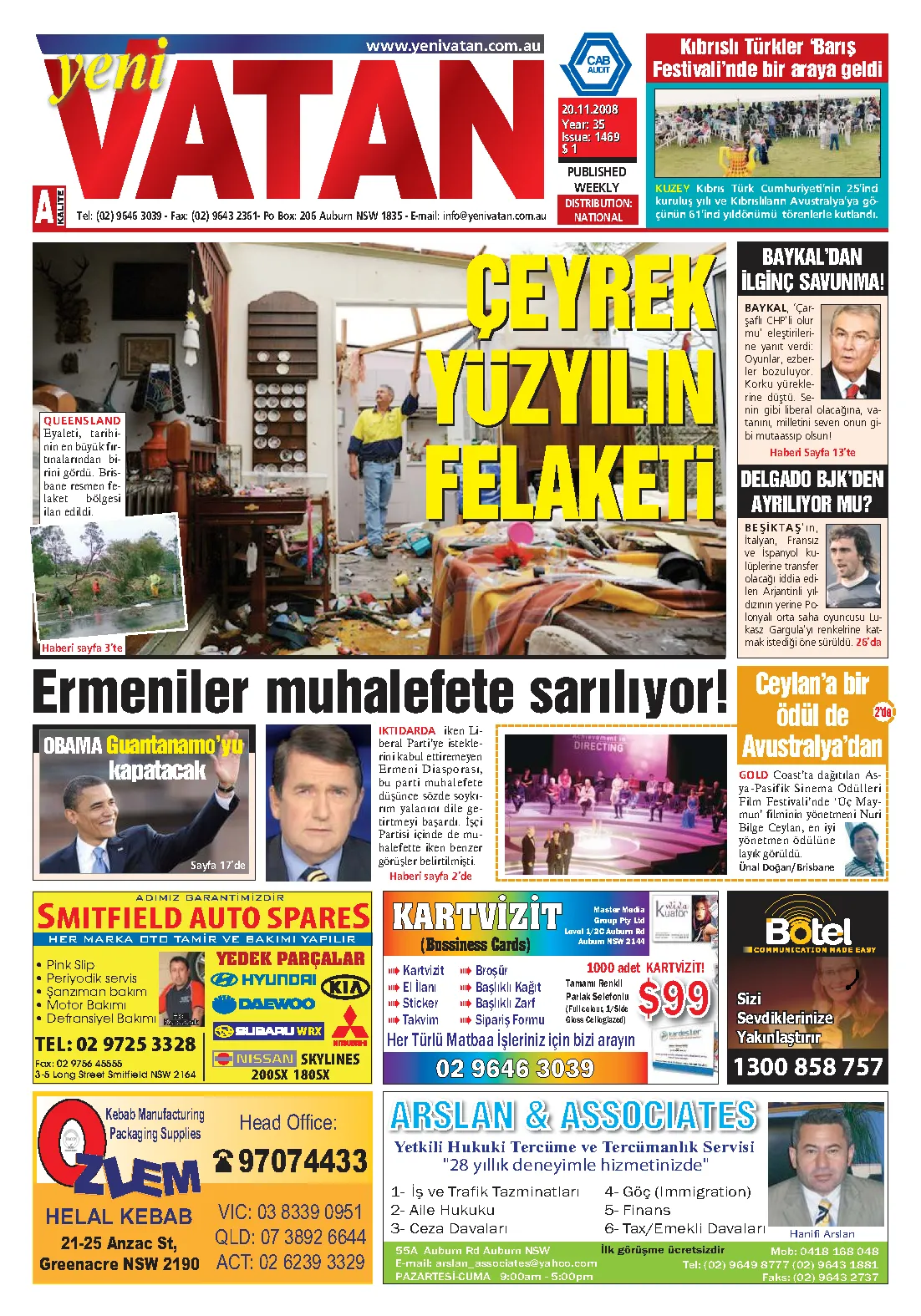 Yeni Vatan – 20 Kasım 2008 – Sayı 1469