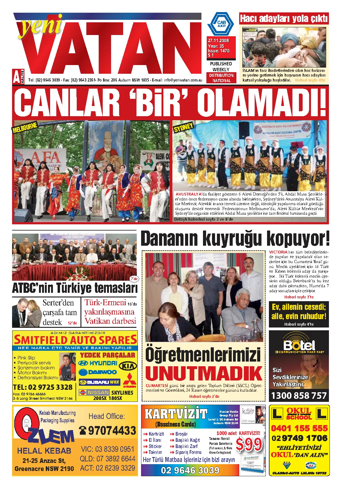 Yeni Vatan – 27 Kasım 2008 – Sayı 1470