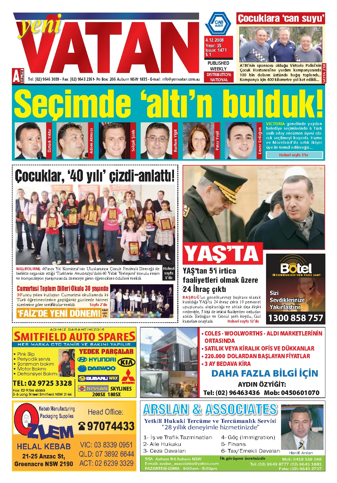 Yeni Vatan – 4 Aralık 2008 – Sayı 1471