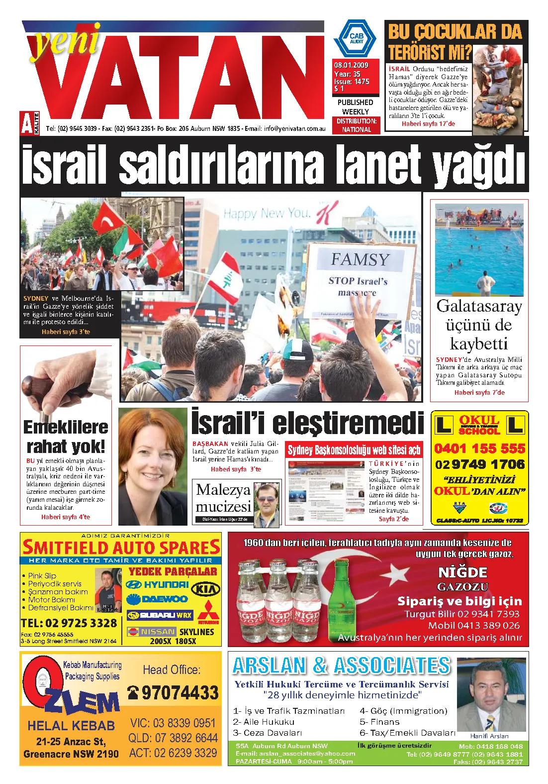 Yeni Vatan – 8 Ocak 2009 – Sayı 1475