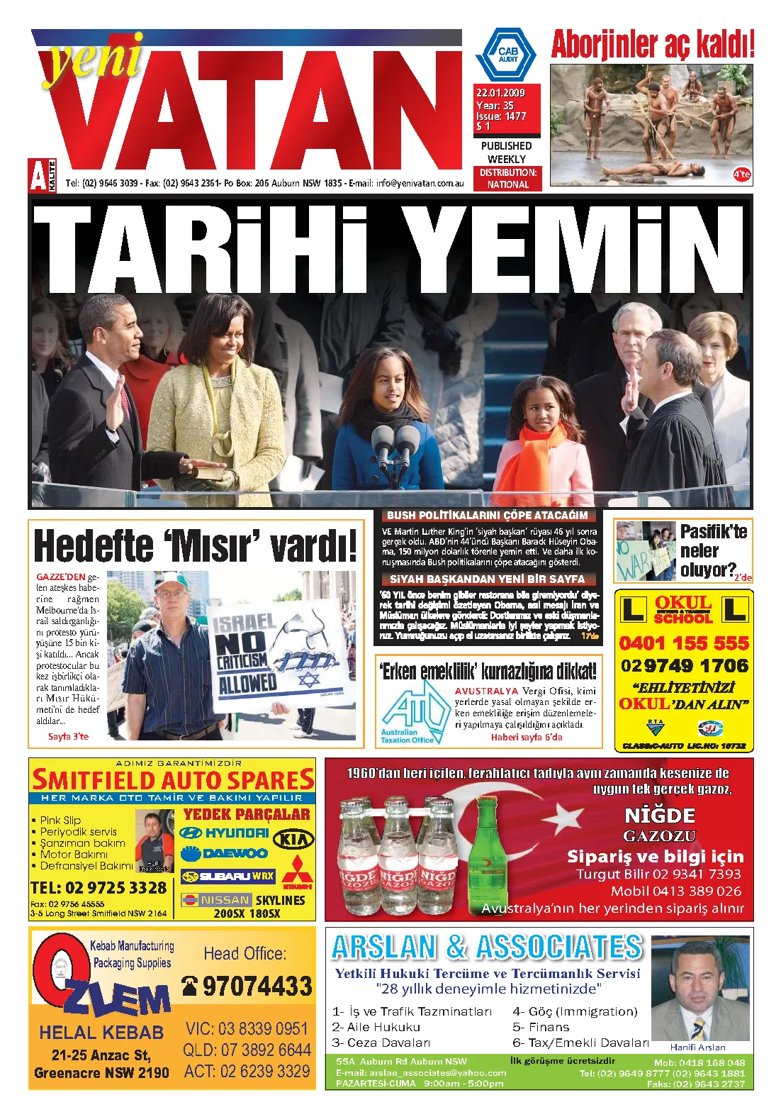 Yeni Vatan – 22 Ocak 2009 – Sayı 1477