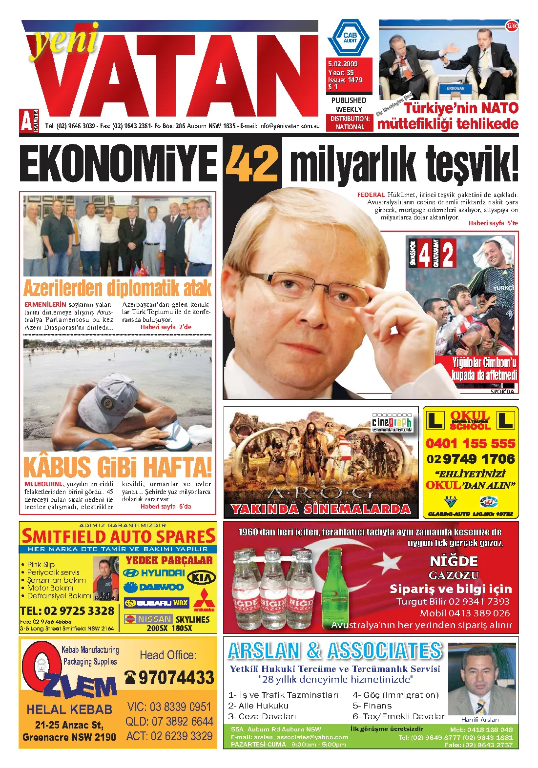 Yeni Vatan – 5 Şubat 2009 – Sayı 1479