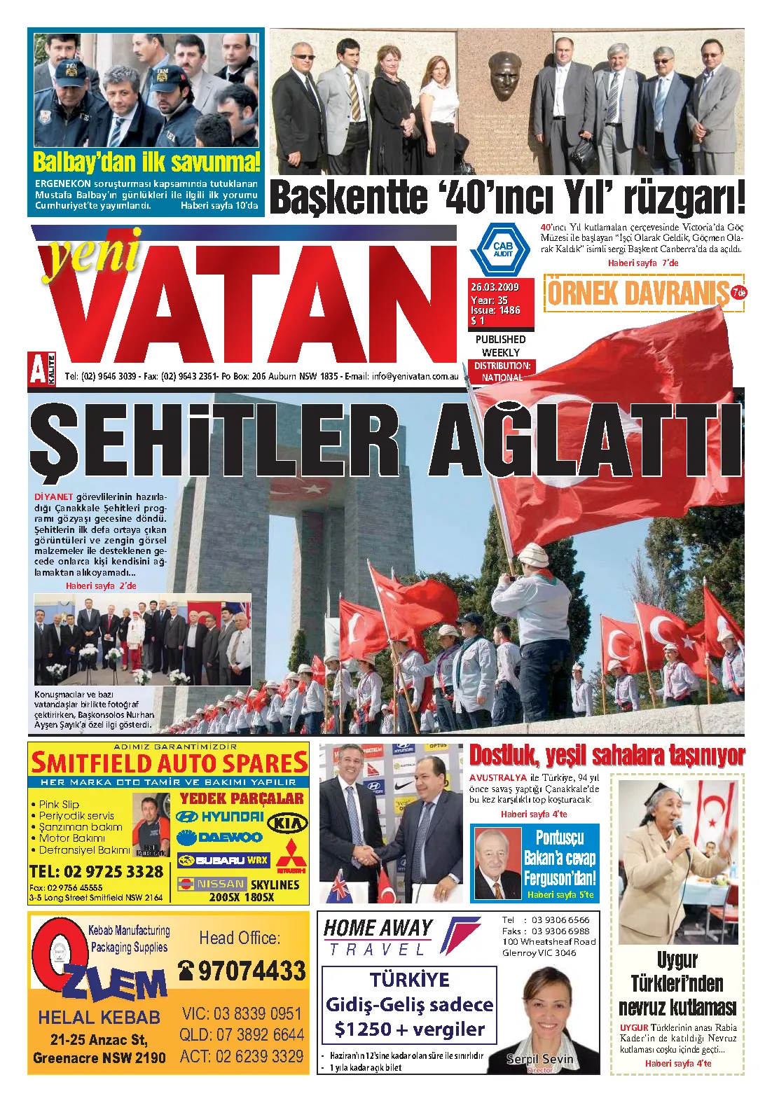 Yeni Vatan – 26 Mart 2009 – Sayı 1486