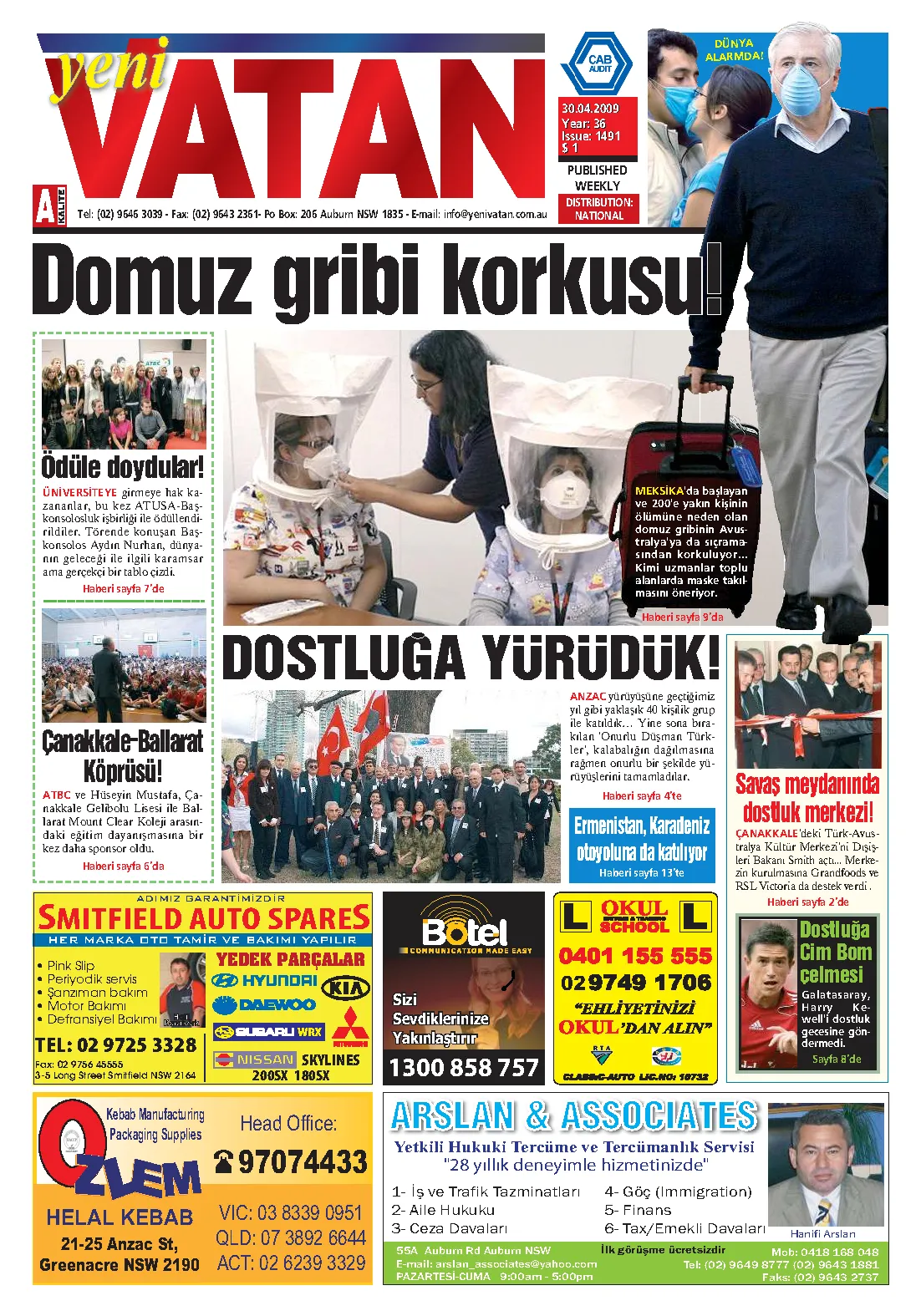 Yeni Vatan – 30 Nisan 2009 – Sayı 1491