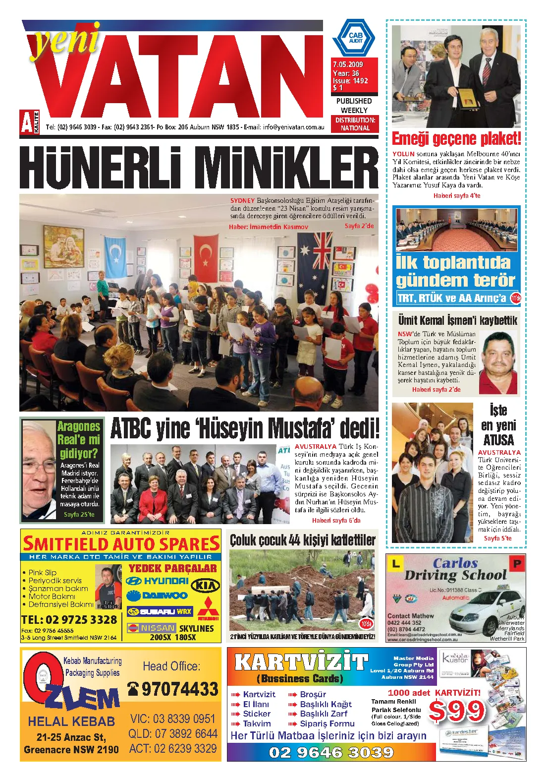 Yeni Vatan – 7 Mayıs 2009 – Sayı 1492
