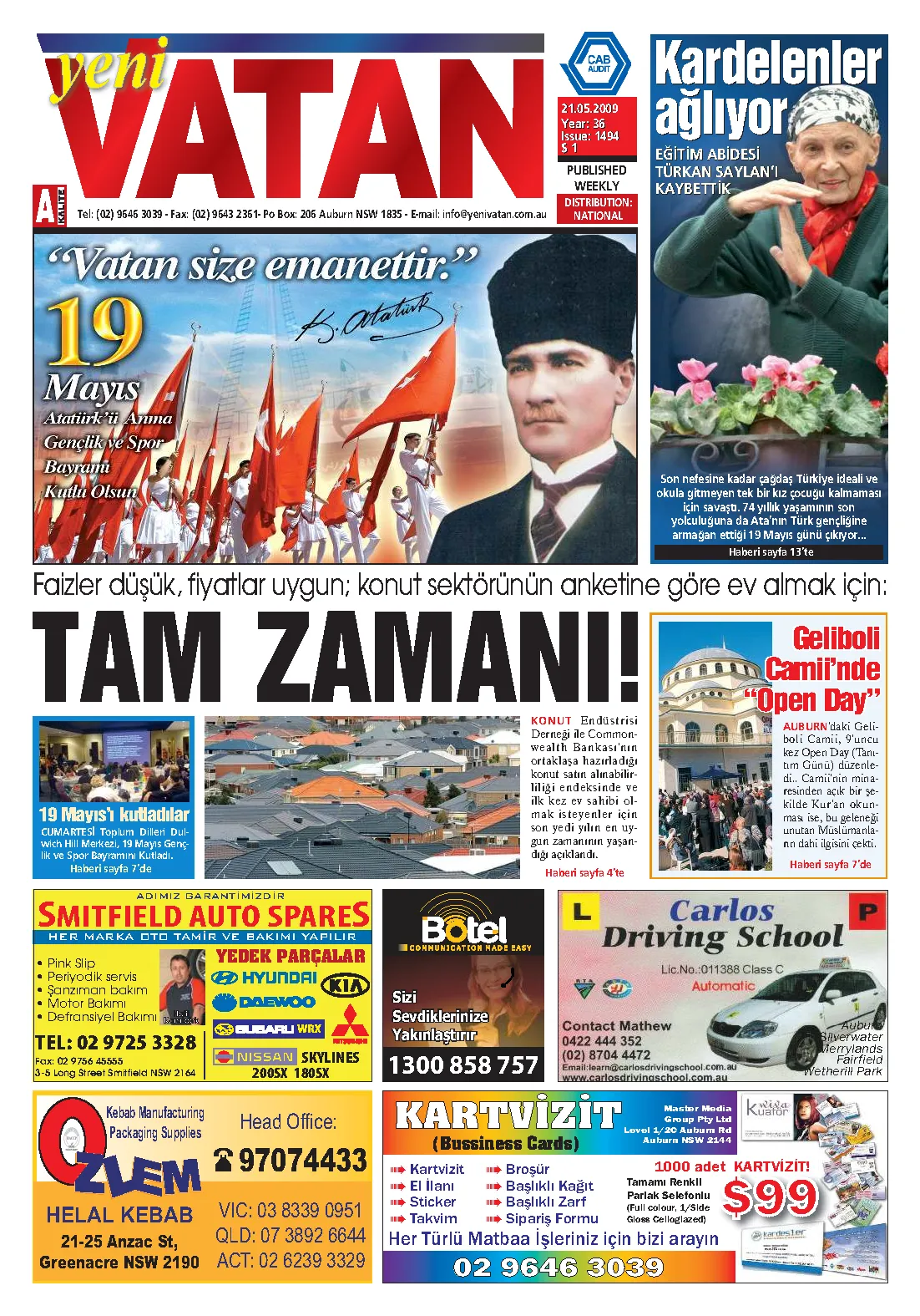 Yeni Vatan – 21 Mayıs 2009 – Sayı 1494